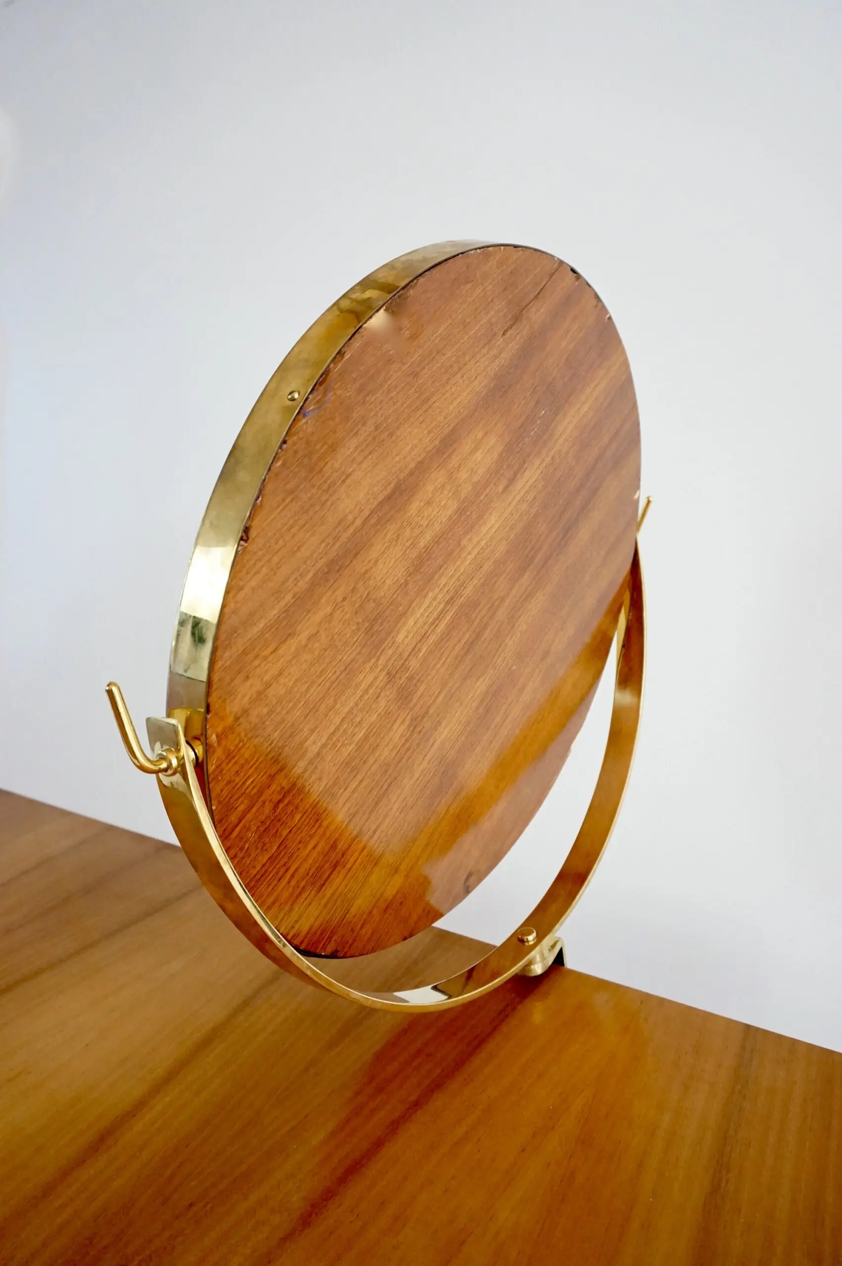 Gio Ponti Vanity desk with a brass circular mirror from Hotel Royal Naples, 1955 — photo 18