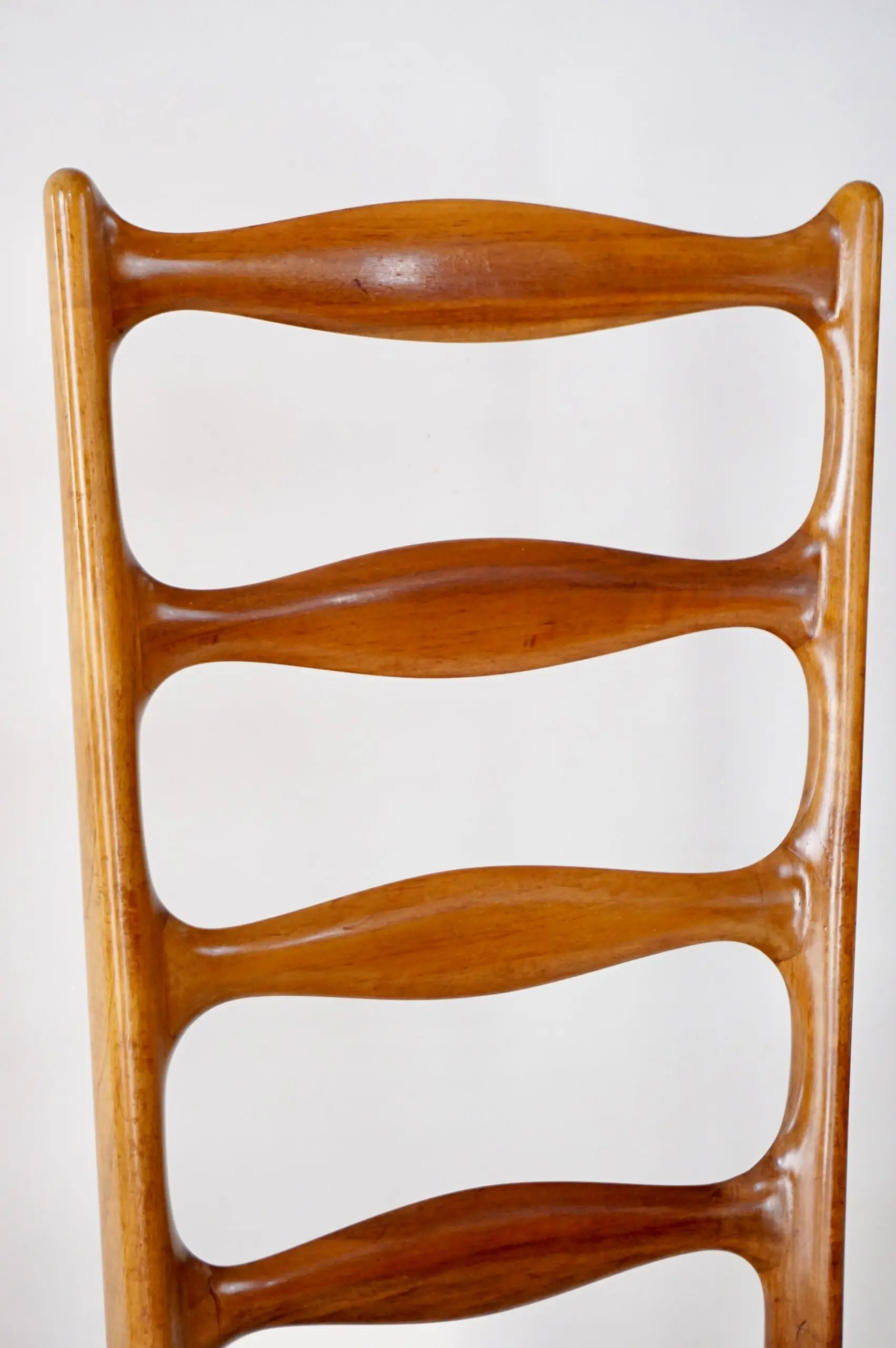 set of 8 Paolo Buffa fine high dining chairs, walnut and velvet ,  1950 — photo 6