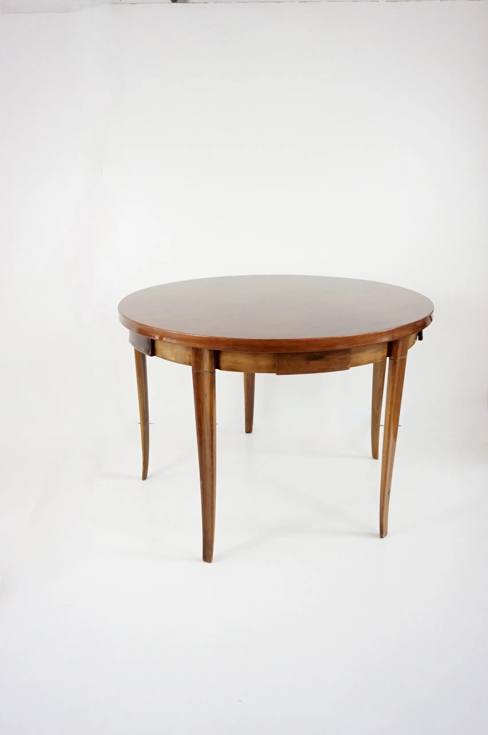 Paolo Buffa round center or game table, walnut, five hidden drawers, 1950 — image 2