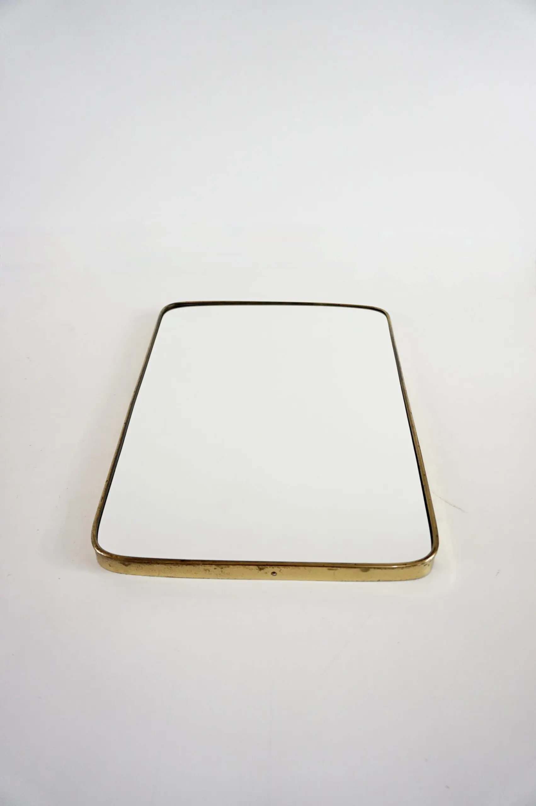 attr. Gio Ponti by Fontana Arte brass wall mirror, Hotel Bristol, 1950 — image 3