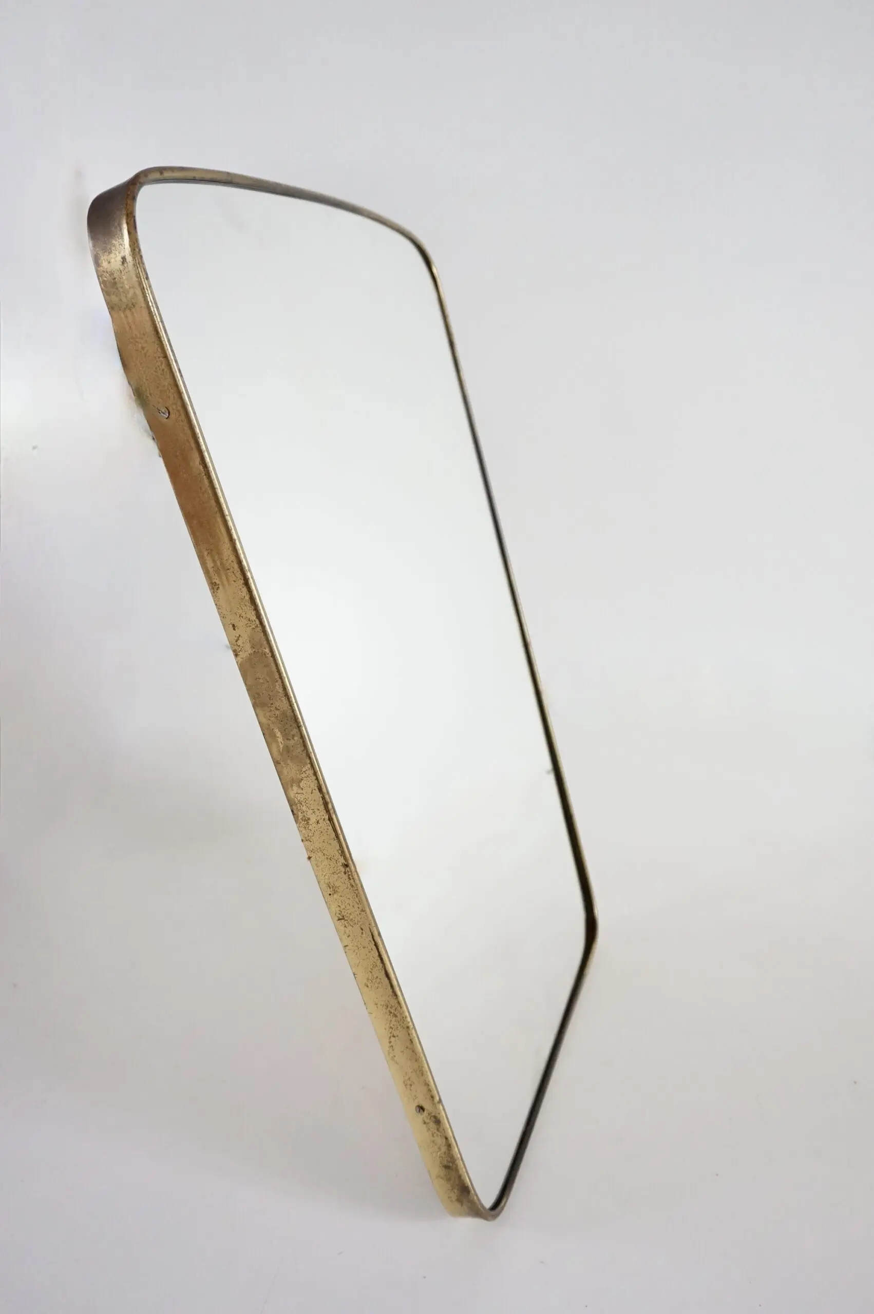 attr. Gio Ponti by Fontana Arte brass wall mirror, Hotel Bristol, 1950 — photo 8