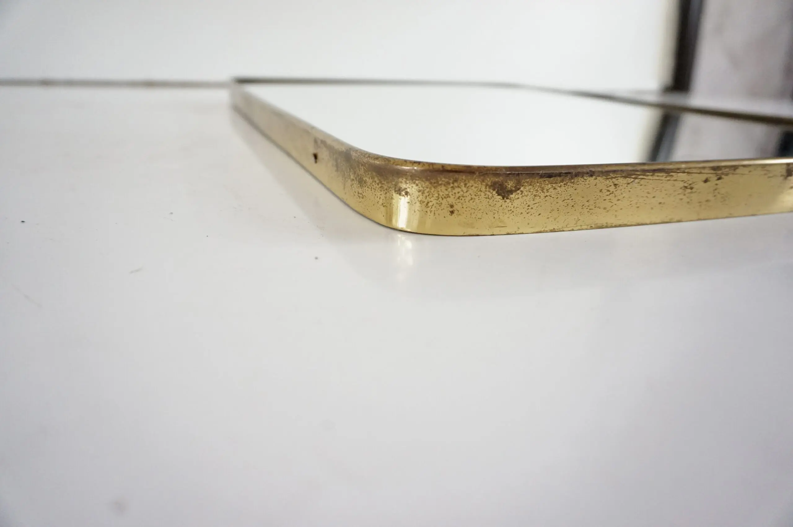 attr. Gio Ponti by Fontana Arte brass wall mirror, Hotel Bristol, 1950 — photo 7