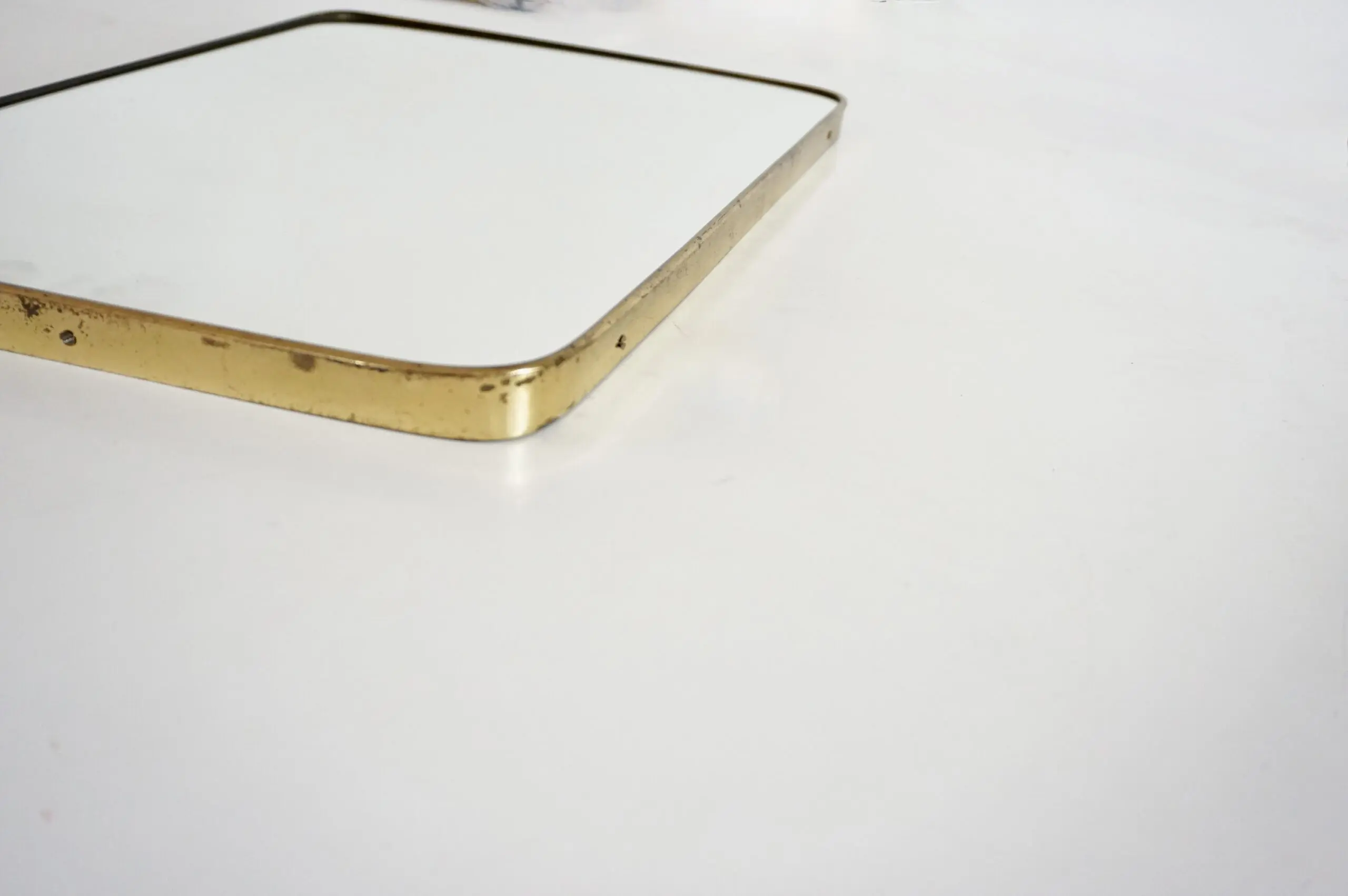 attr. Gio Ponti by Fontana Arte brass wall mirror, Hotel Bristol, 1950 — photo 5