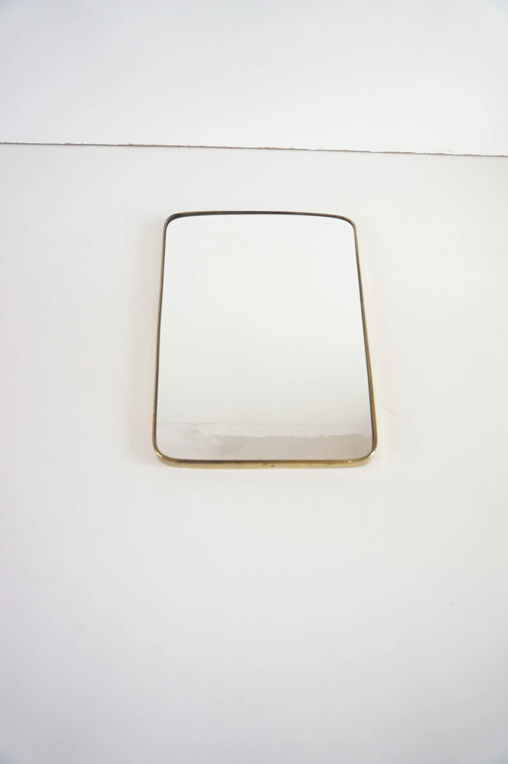 attr. Gio Ponti by Fontana Arte brass wall mirror, Hotel Bristol, 1950 — image 2