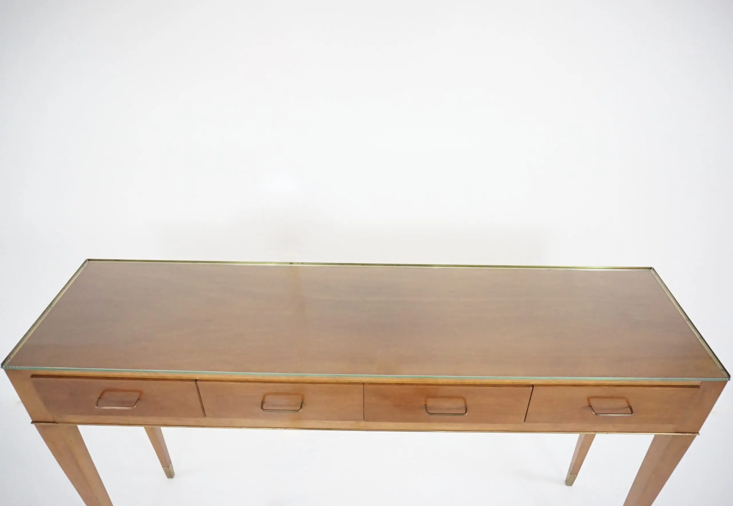 Fine Gio Ponti large unique console table, four drawers, cherrywood, brass, 1955 — photo 6