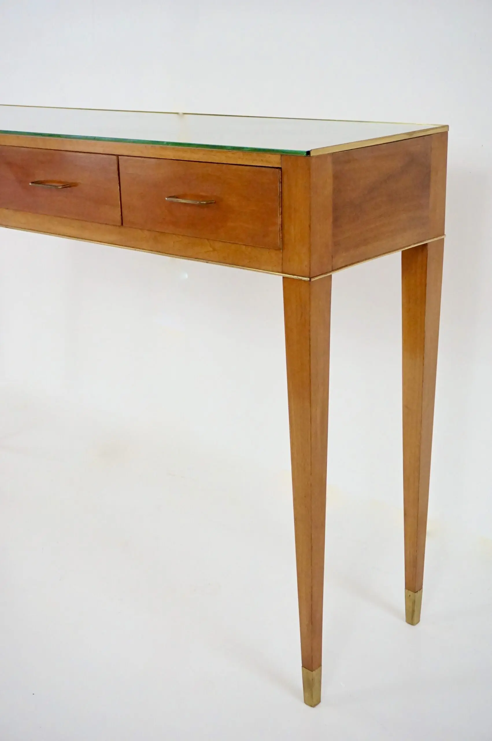 Fine Gio Ponti large unique console table, four drawers, cherrywood, brass, 1955 — photo 5