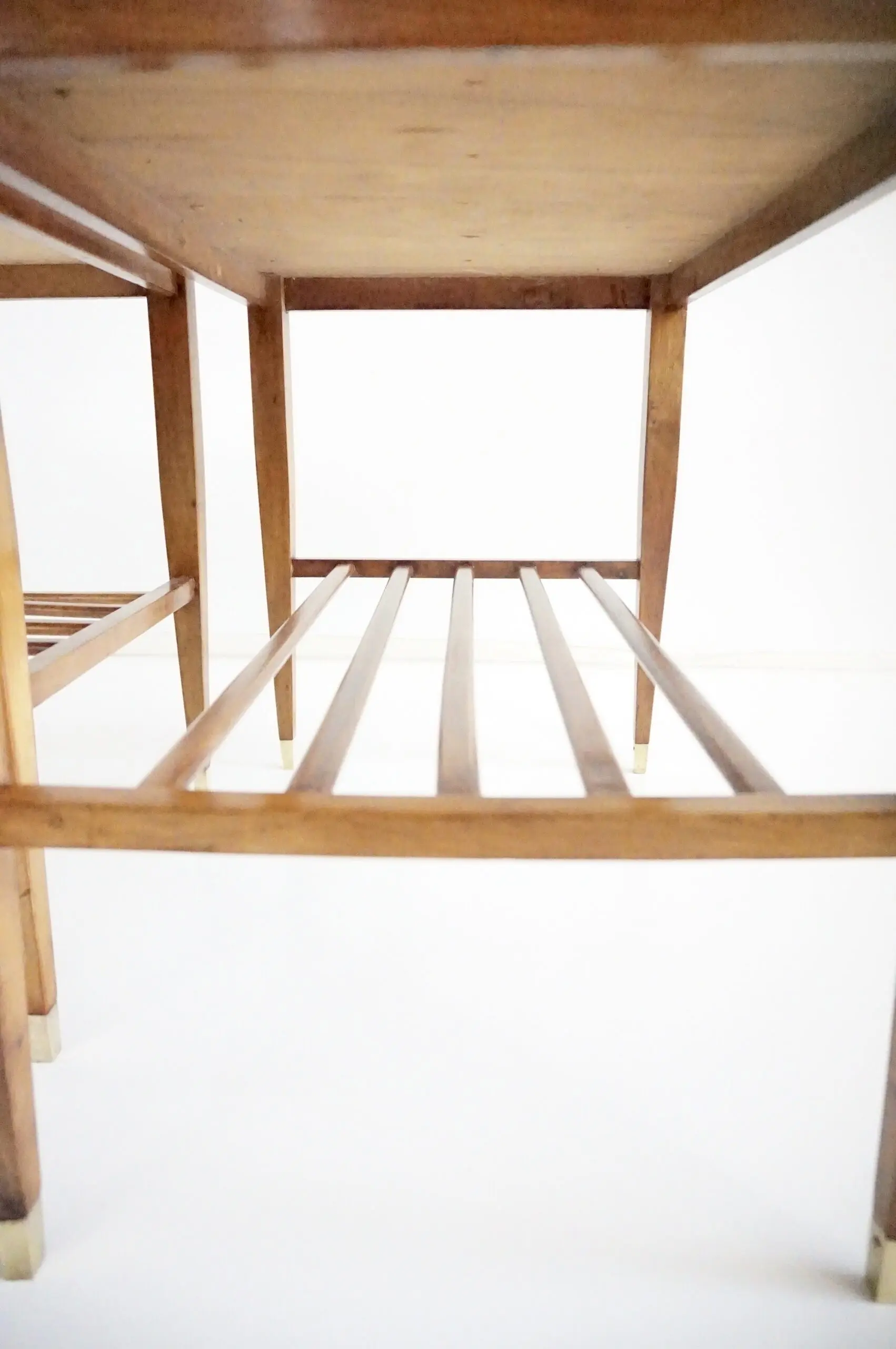 Pair of Gio Ponti Walnut Side Tables, Luggage Racks for Hotel Royal Naples, 1955 — photo 14