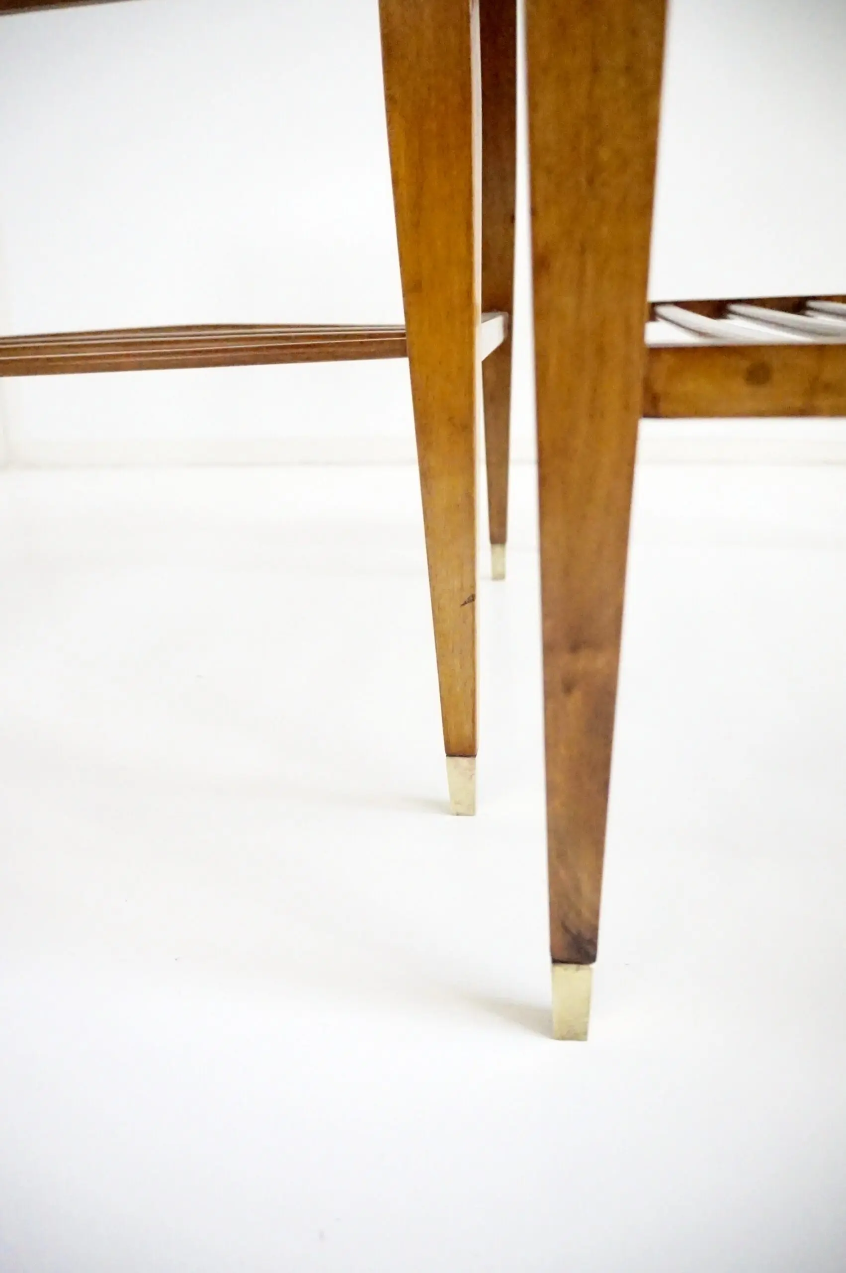 Pair of Gio Ponti Walnut Side Tables, Luggage Racks for Hotel Royal Naples, 1955 — photo 15