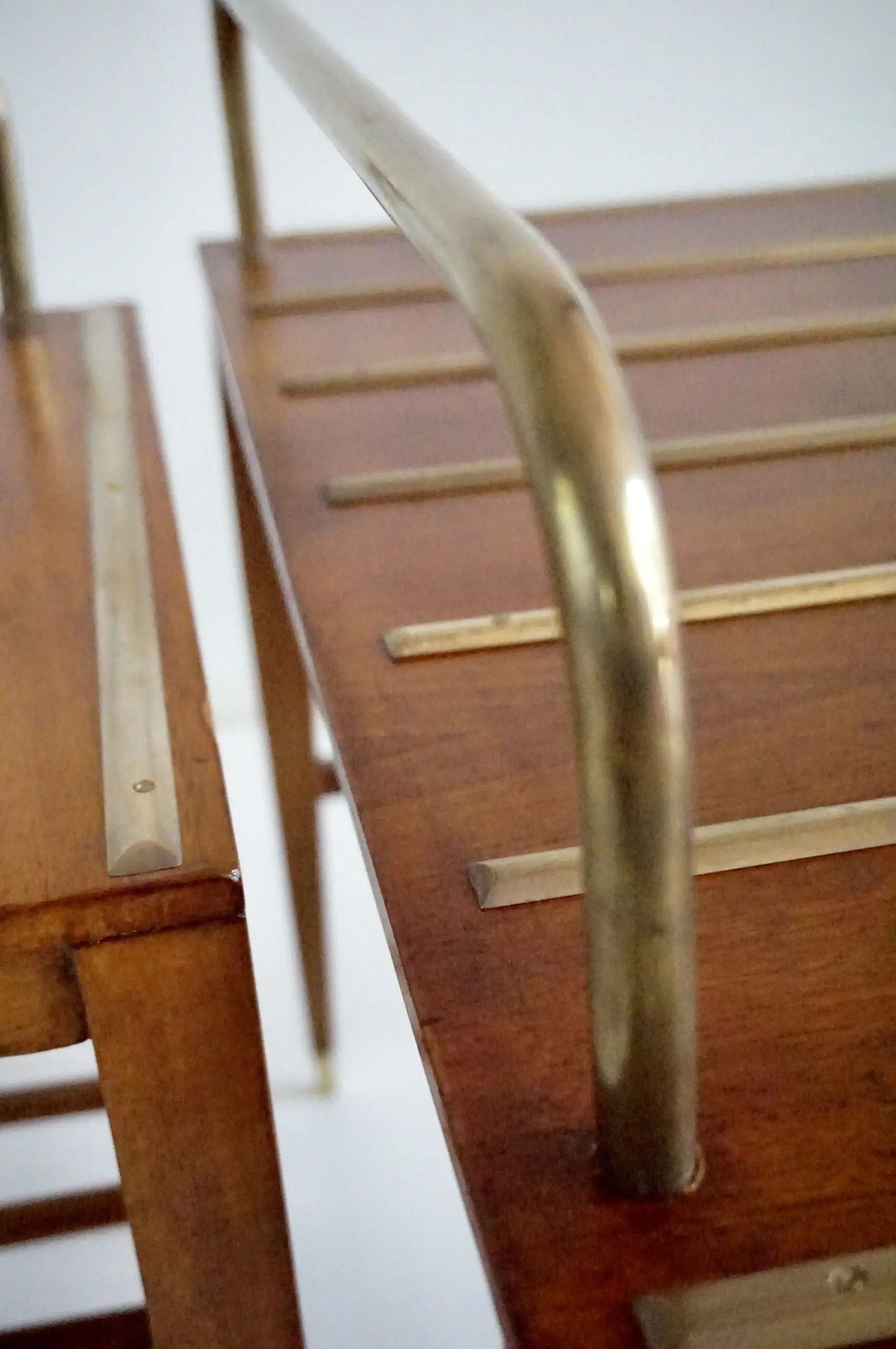 Pair of Gio Ponti Walnut Side Tables, Luggage Racks for Hotel Royal Naples, 1955 — photo 18