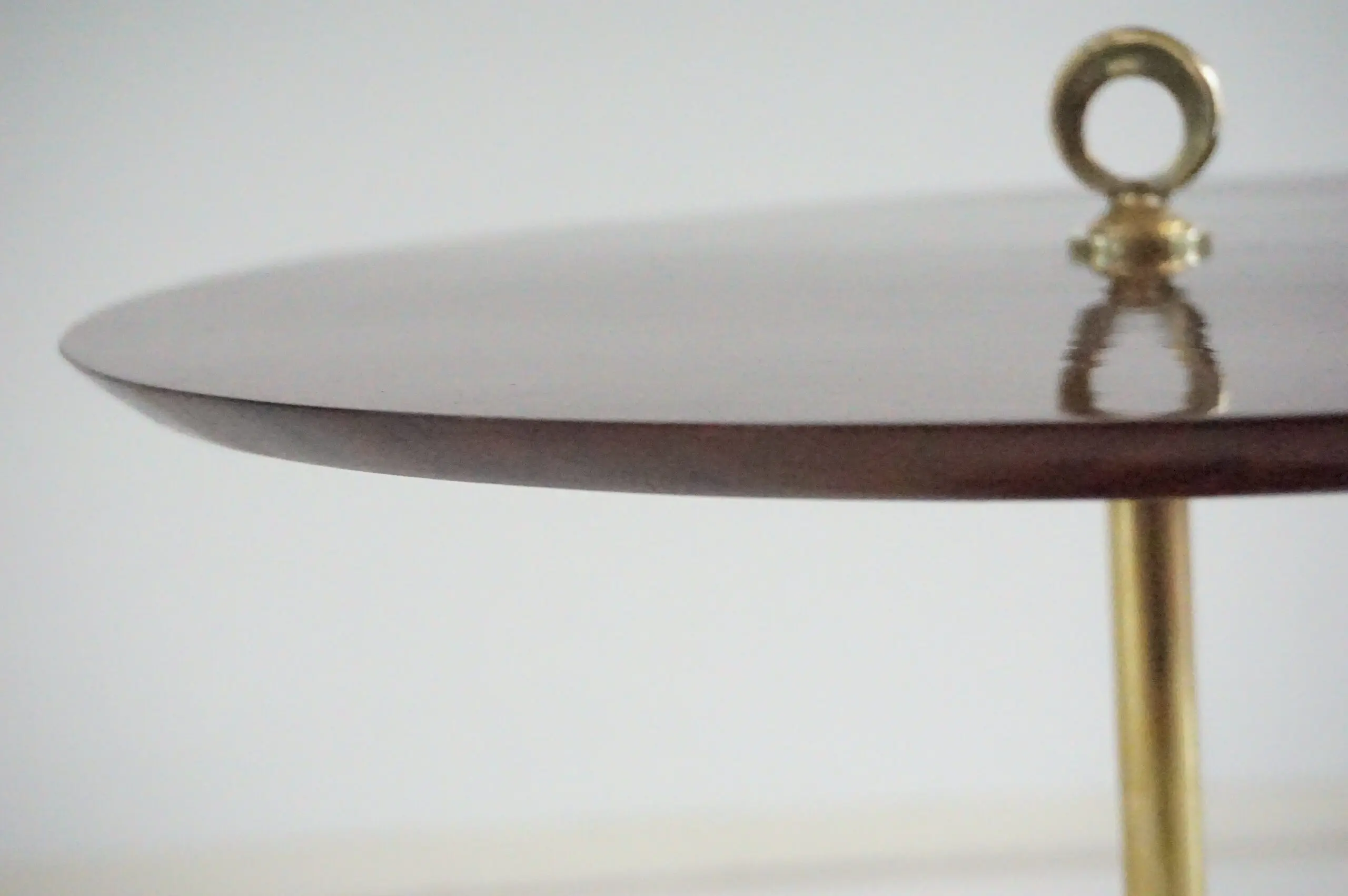 round  gueridon side table brass, marble and walnut, C6, Lorenzo Ciompi, 2025 — photo 5
