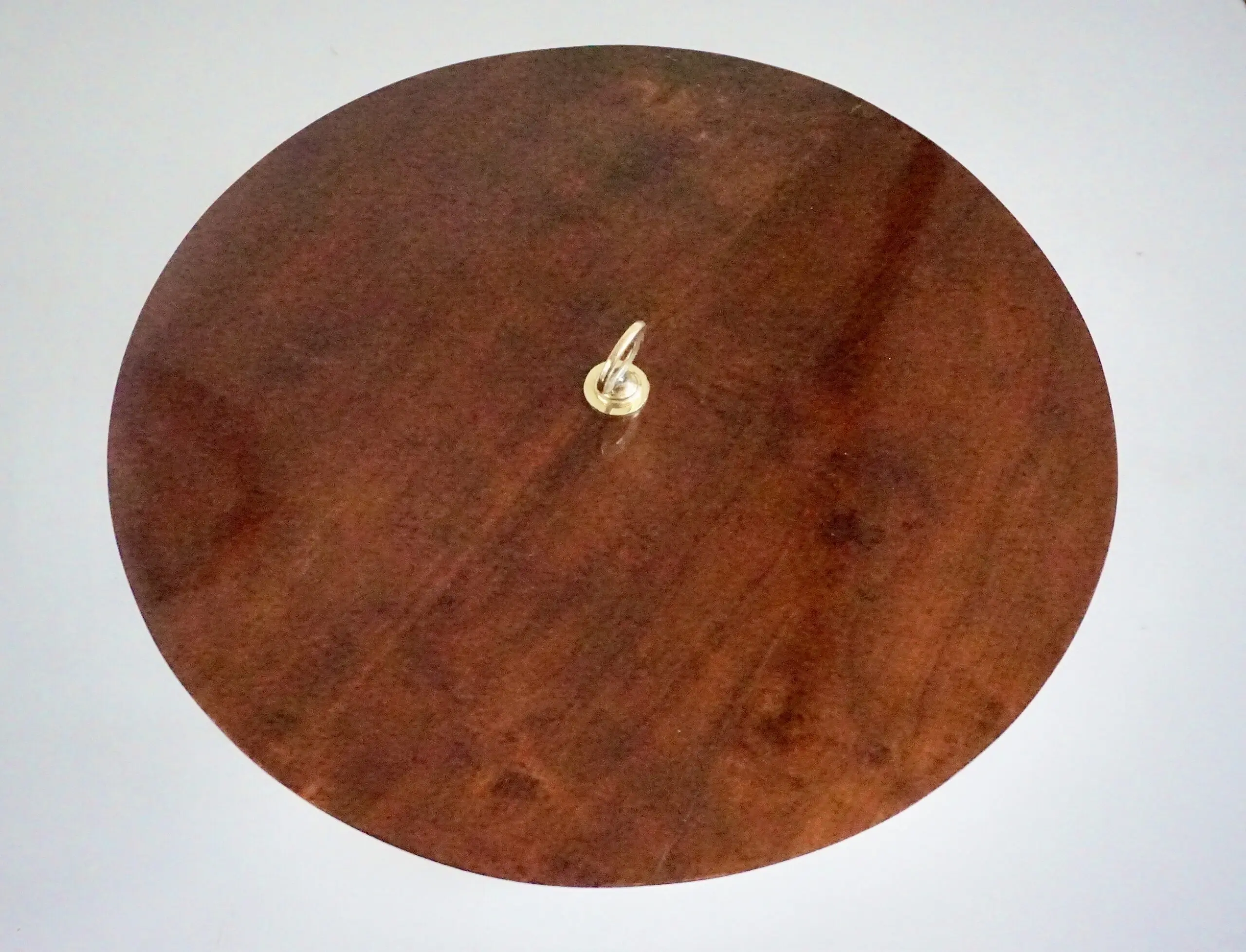 round  gueridon side table brass, marble and walnut, C6, Lorenzo Ciompi, 2025 — photo 4