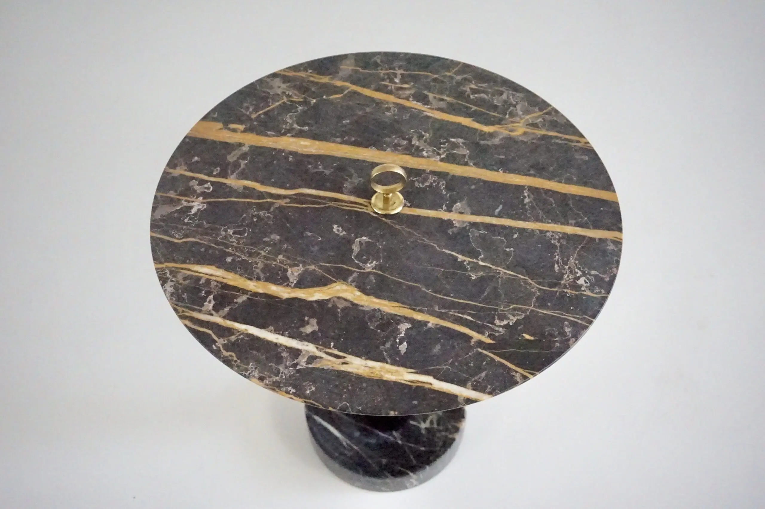 Round Gueridon Side Table marble, bamboo and brass, C-NOIRE, Lorenzo Ciompi 2025 — photo 5