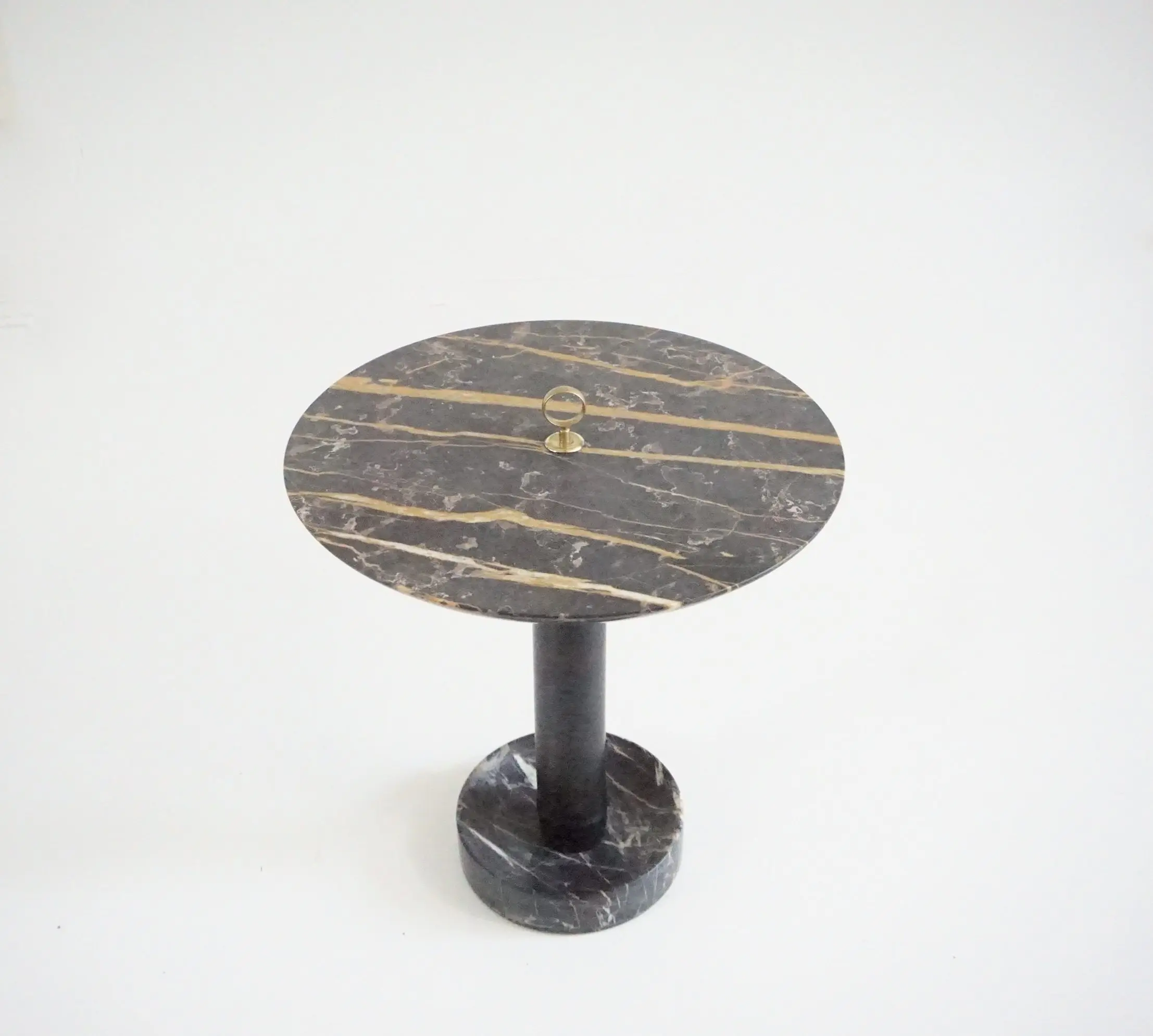 Round Gueridon Side Table marble, bamboo and brass, C-NOIRE, Lorenzo Ciompi 2025 — photo 14