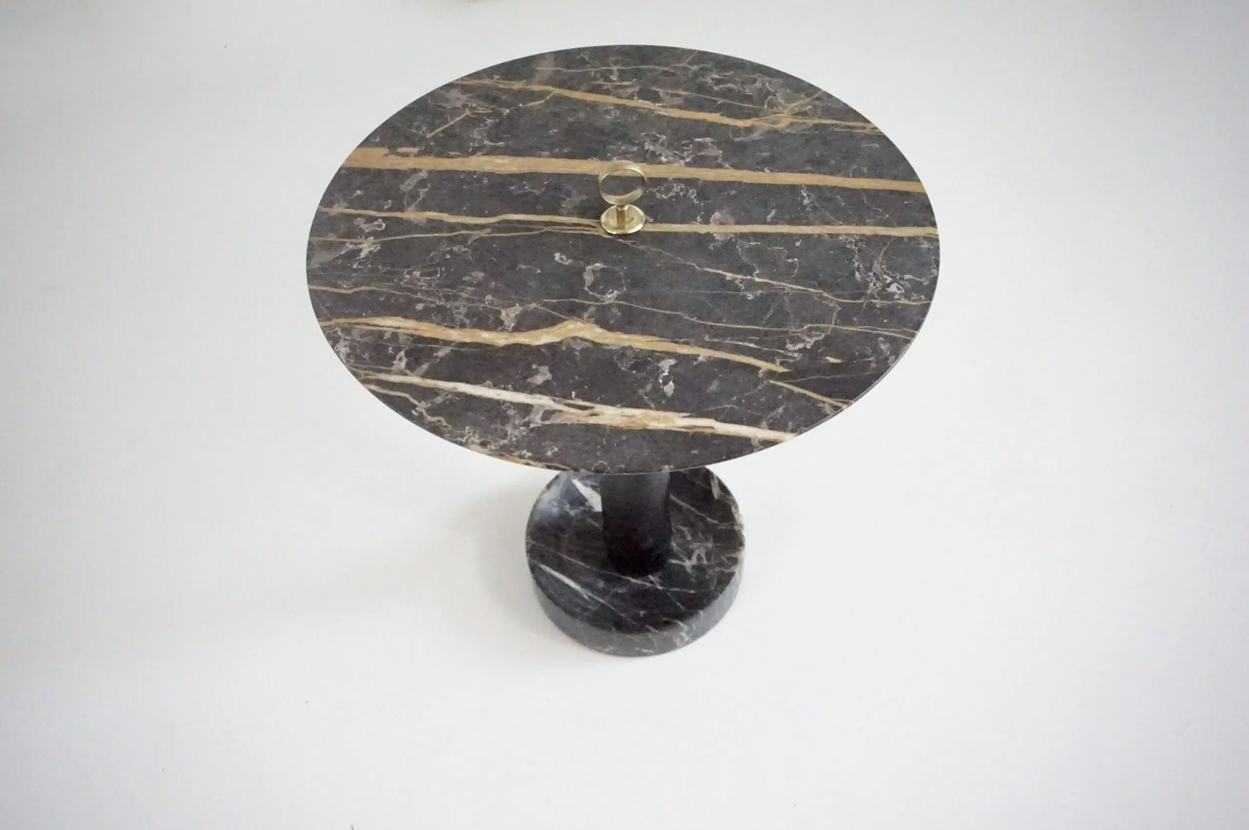 Round Gueridon Side Table marble, bamboo and brass, C-NOIRE, Lorenzo Ciompi 2025 — photo 12