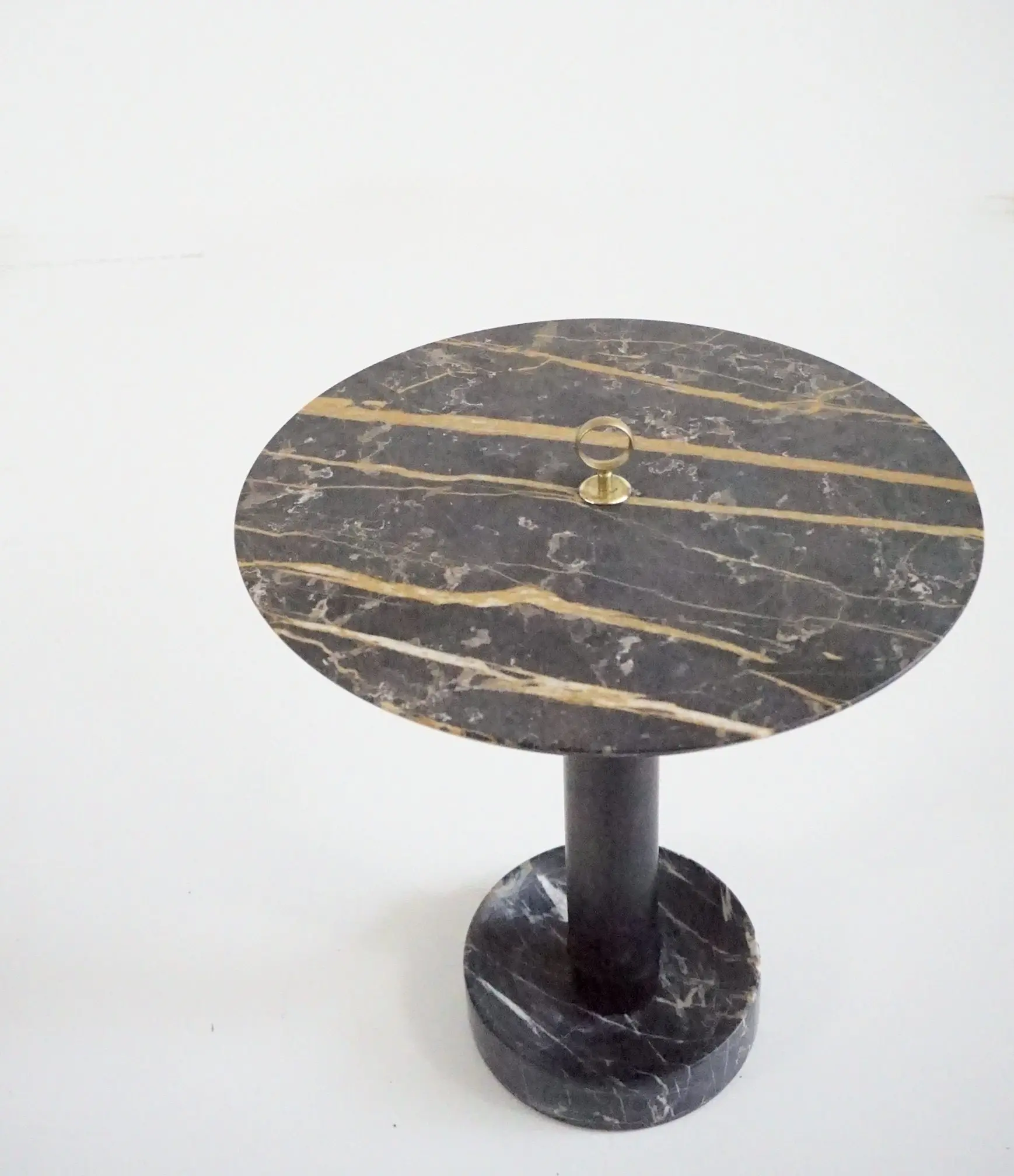 Round Gueridon Side Table marble, bamboo and brass, C-NOIRE, Lorenzo Ciompi 2025 — photo 13