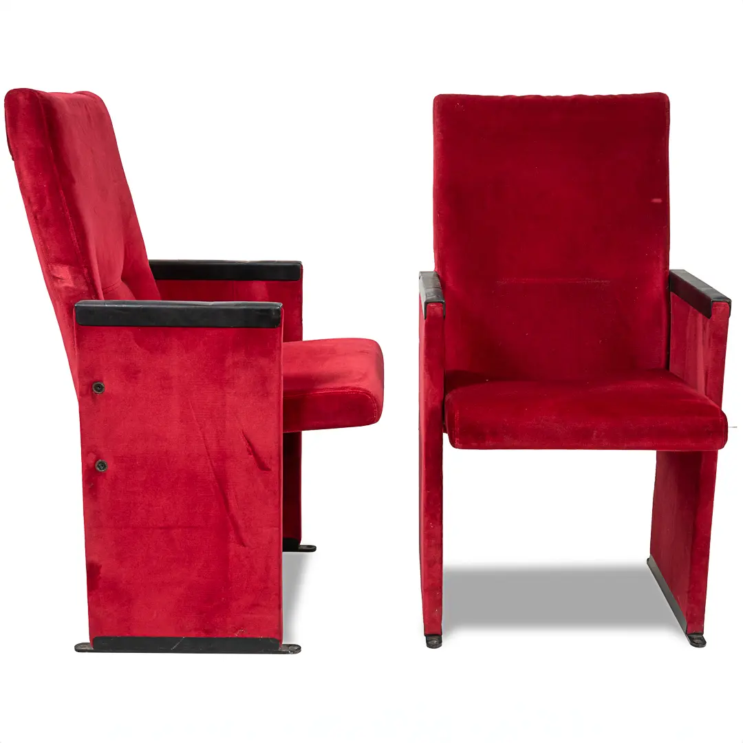 Set of 12 Red Velvet Carlo Scarpa Theatre Chairs, from the Auditorium Roma, 1960 — photo 4
