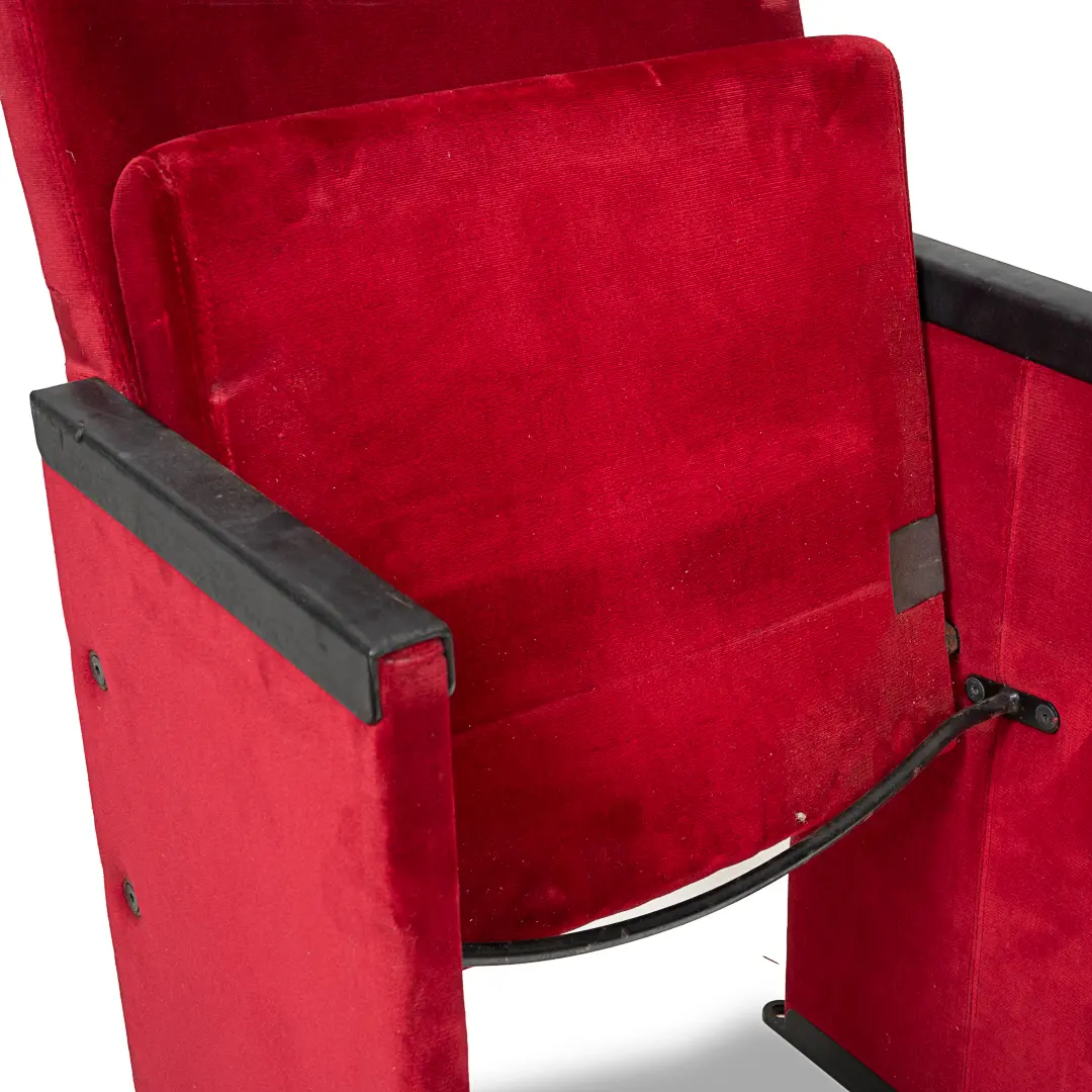 Set of 12 Red Velvet Carlo Scarpa Theatre Chairs, from the Auditorium Roma, 1960 — photo 16
