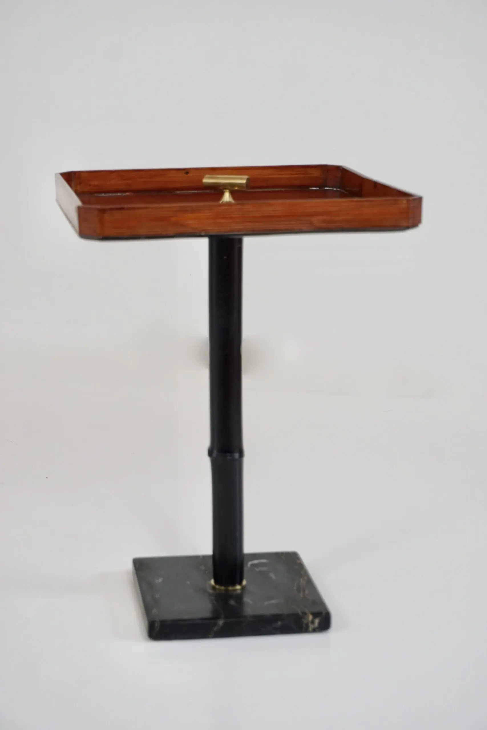 squared  gueridon side table marble, bamboo, wood, brass, C-NOIRE 2 L. Ciompi 25 — photo 4