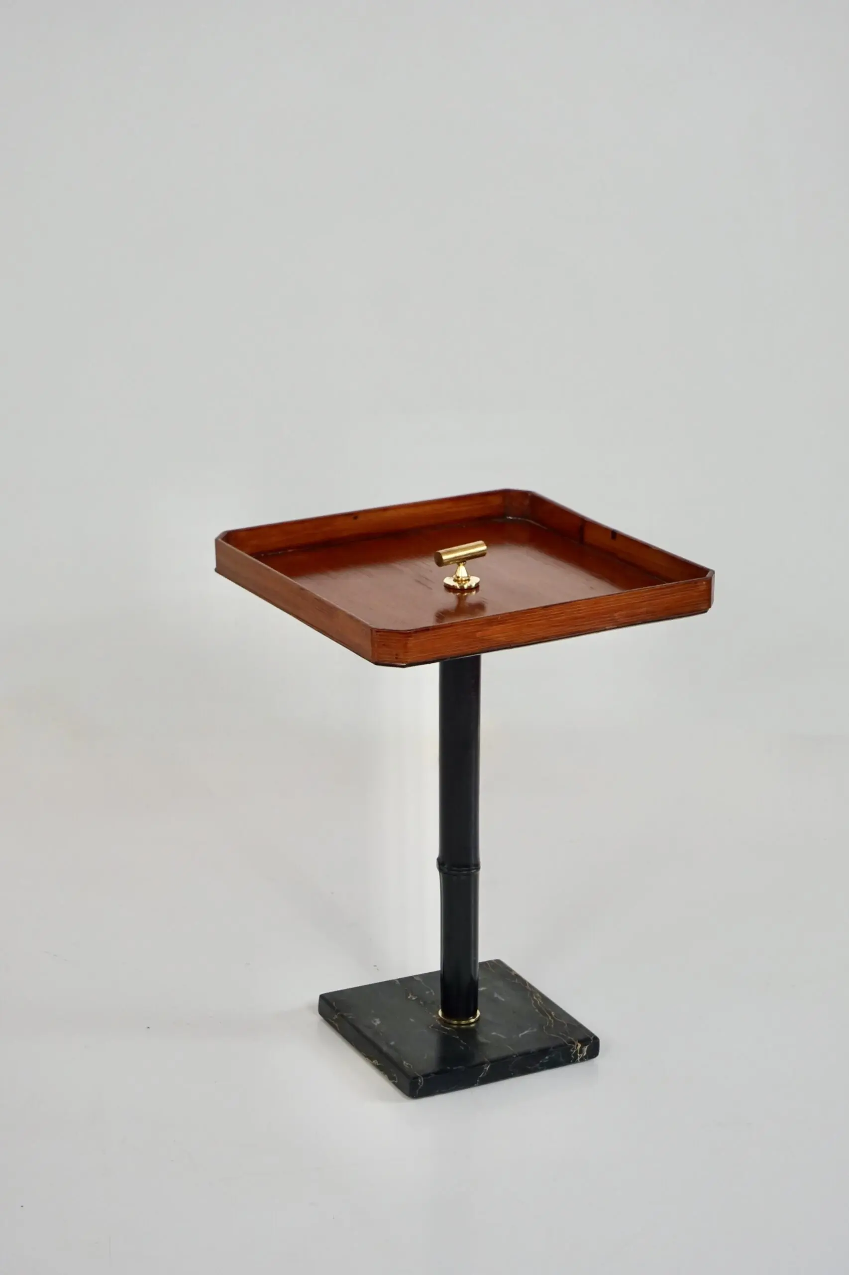 squared  gueridon side table marble, bamboo, wood, brass, C-NOIRE 2 L. Ciompi 25 — image 2