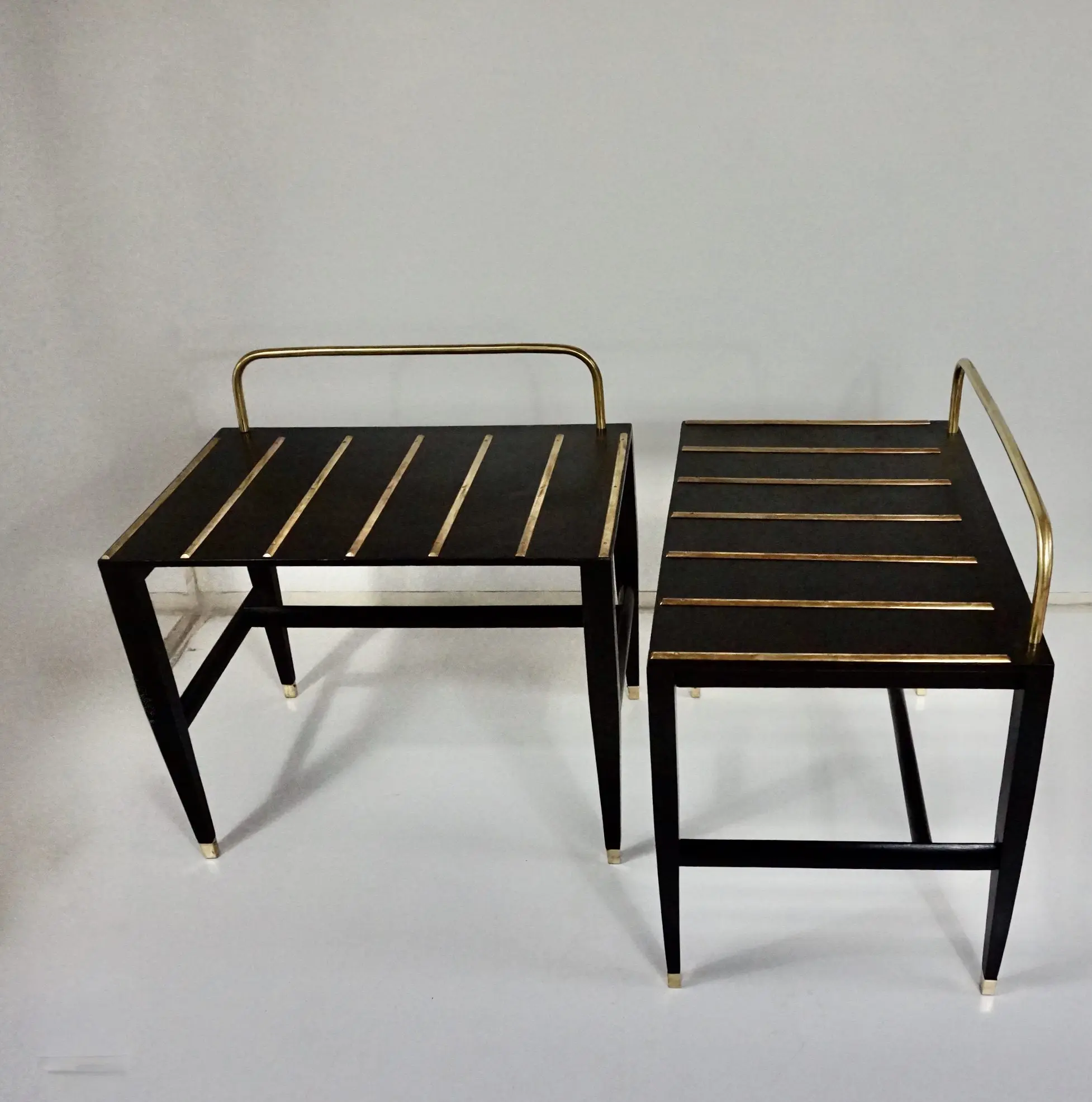 pair Gio Ponti Black Lacquered Side Tables from Hotel Royal, Naples, 1955 — photo 6