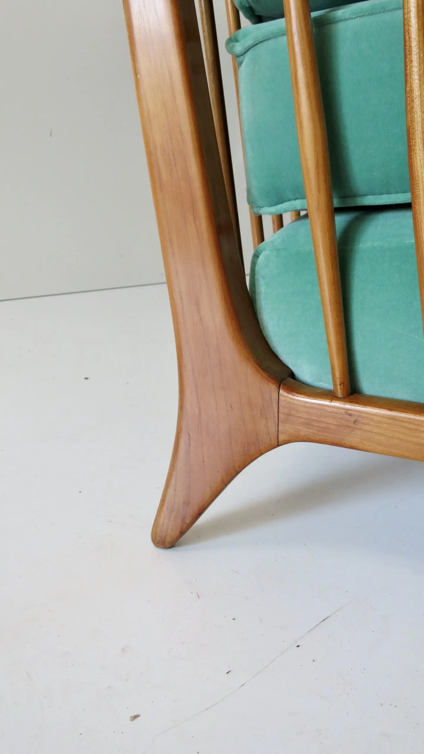 Rare Large Paolo Buffa Cherrywood Green Sofa, 1942 — photo 10