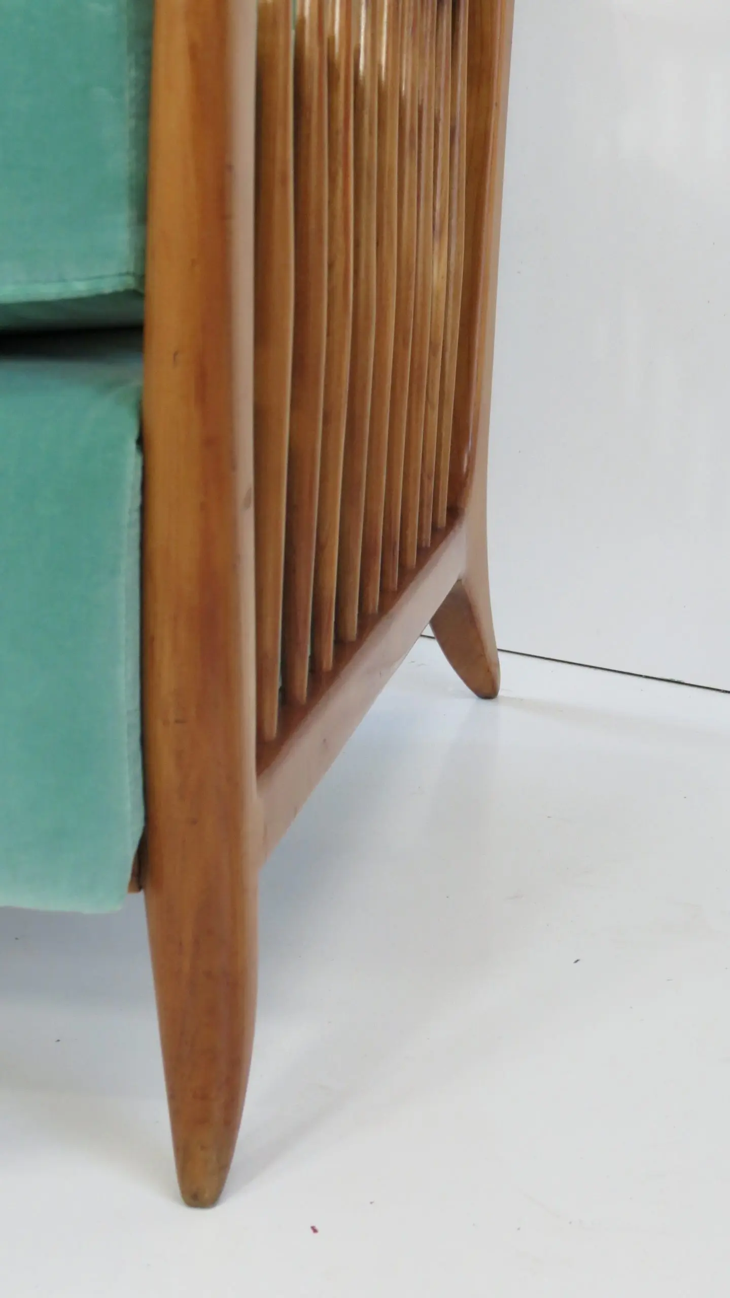 Rare Large Paolo Buffa Cherrywood Green Sofa, 1942 — photo 14