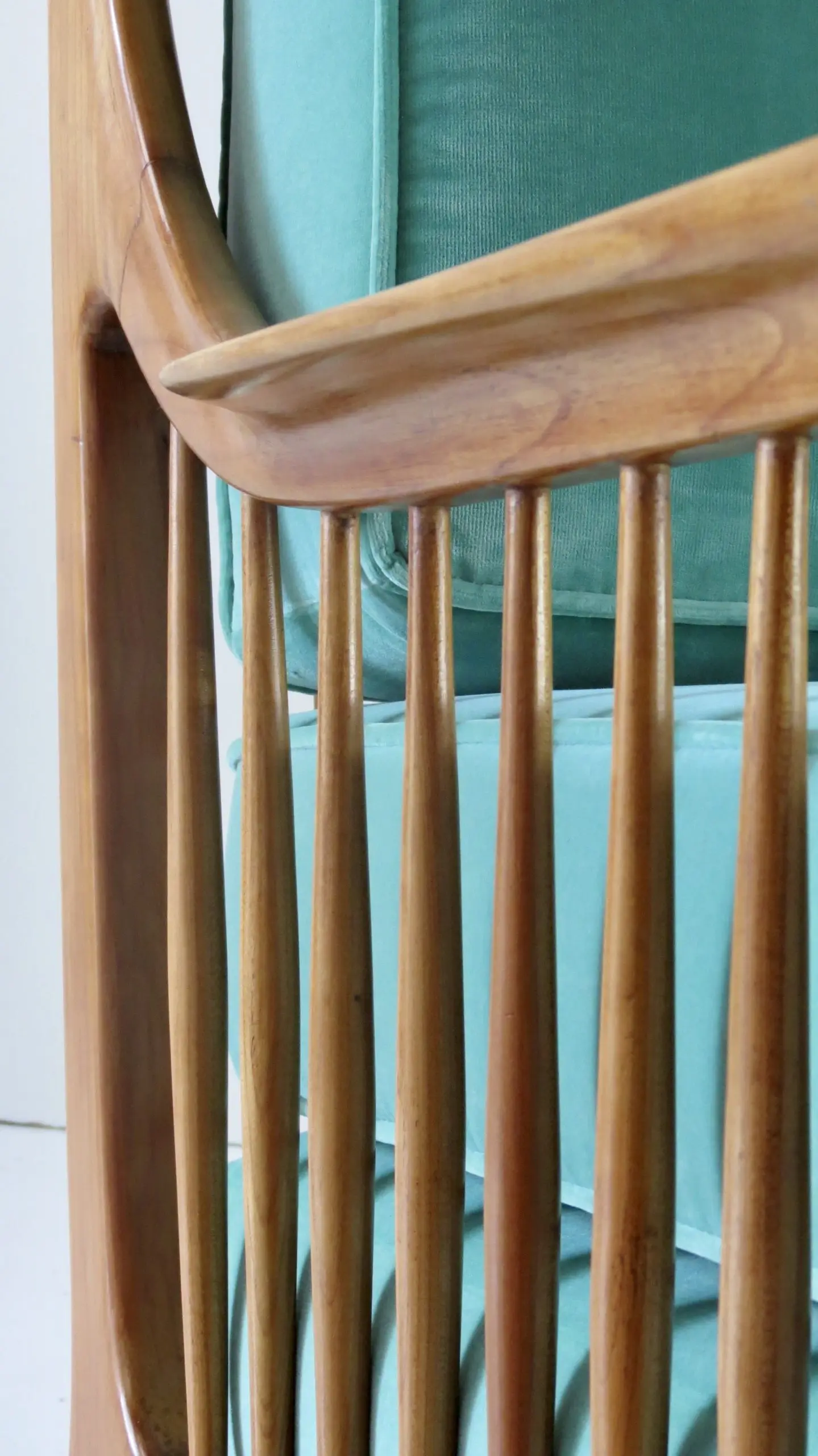 Rare Large Paolo Buffa Cherrywood Green Sofa, 1942 — photo 7
