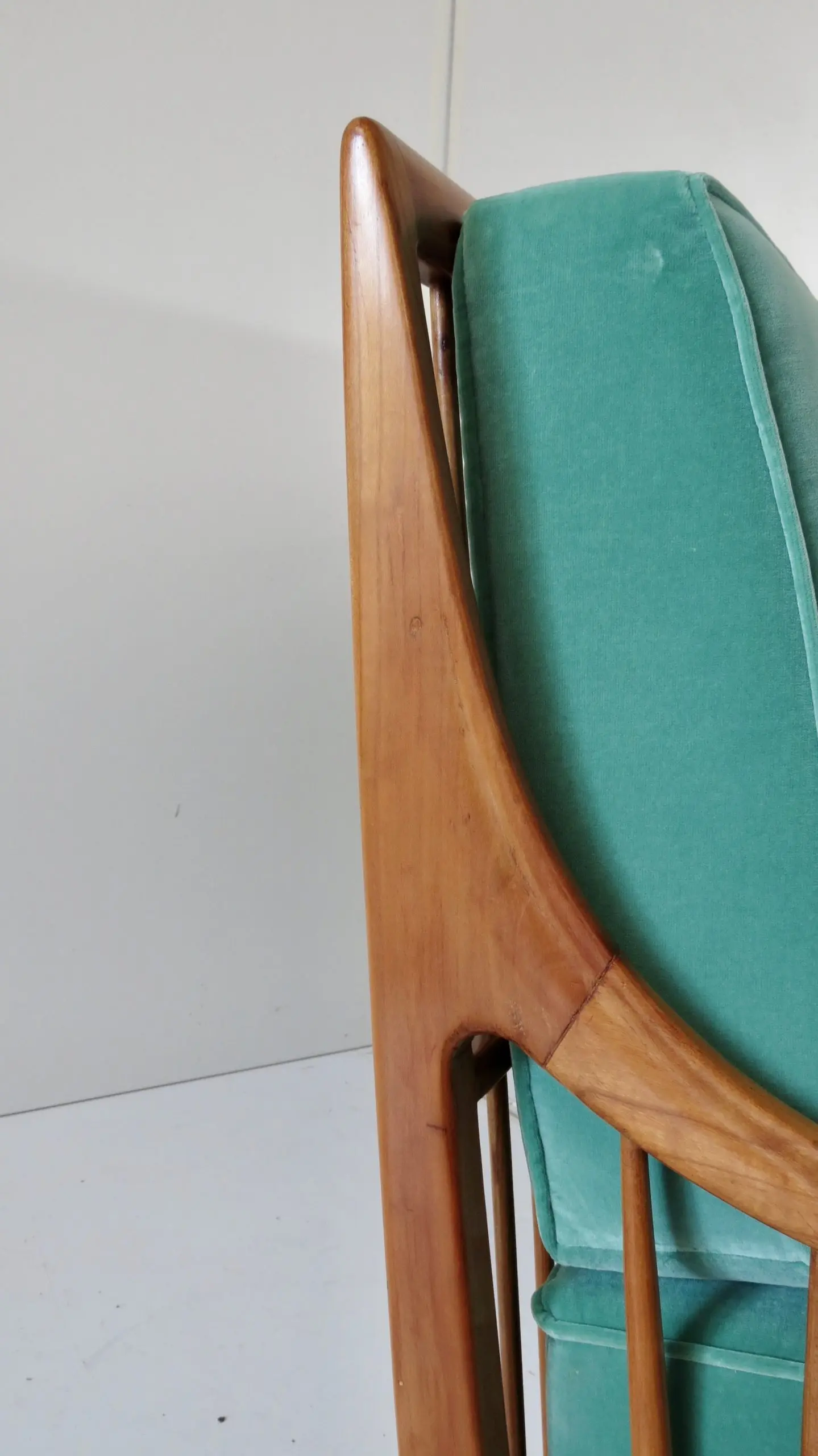 Rare Large Paolo Buffa Cherrywood Green Sofa, 1942 — photo 9
