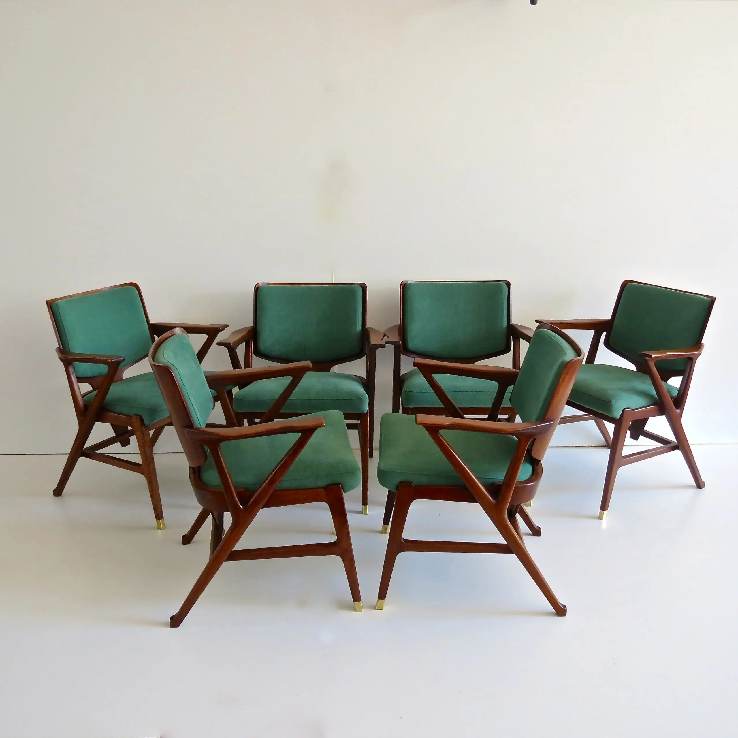 Important and rare set of six Cassina dining armchairs, 1950 — image 2