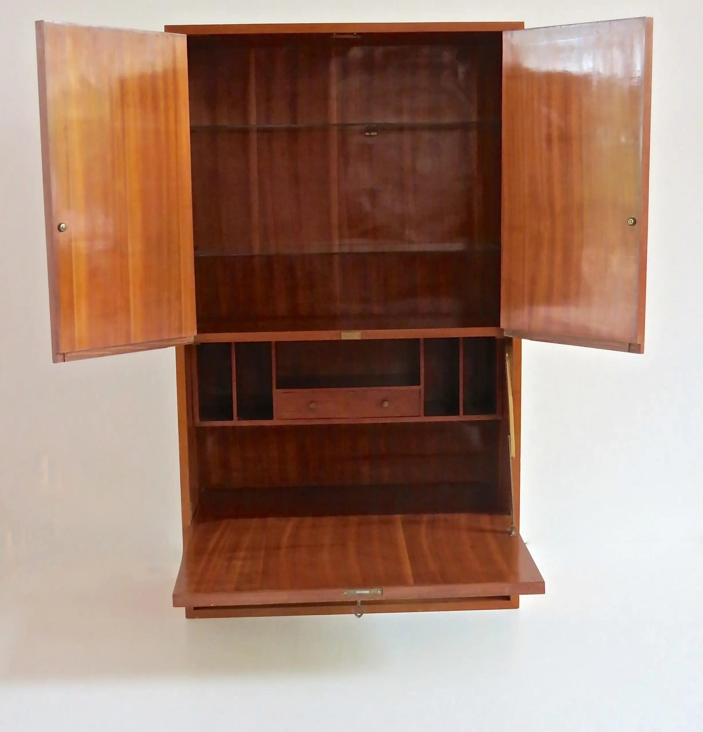Hanging Litographic Transfer-Printed Wood Cabinet "Venezia", Fornasetti style circa 1950 — photo 5