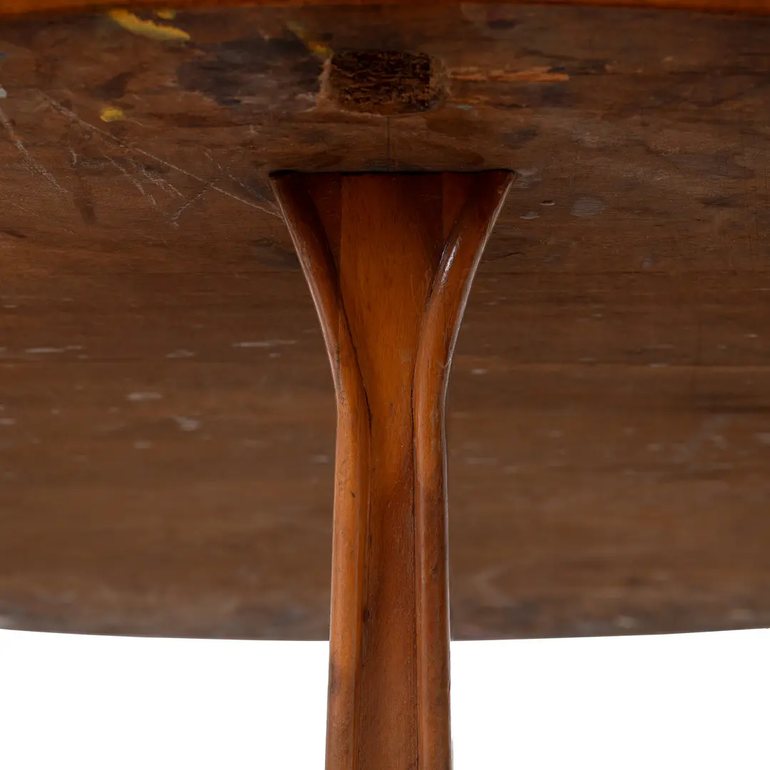 Ico Parisi Round Walnut Dining Table, Three Feet, 1950 — photo 5