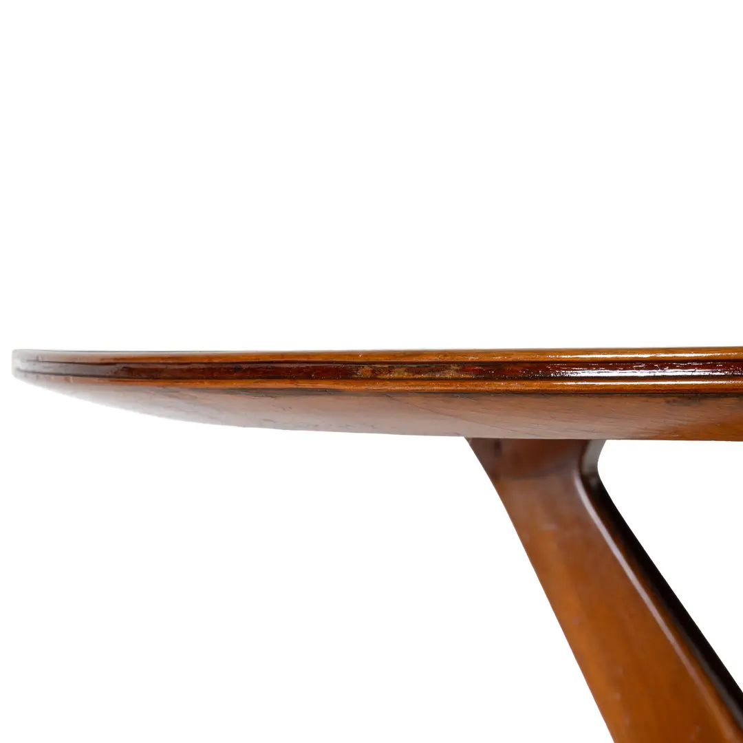 Ico Parisi Round Walnut Dining Table, Three Feet, 1950 — photo 12