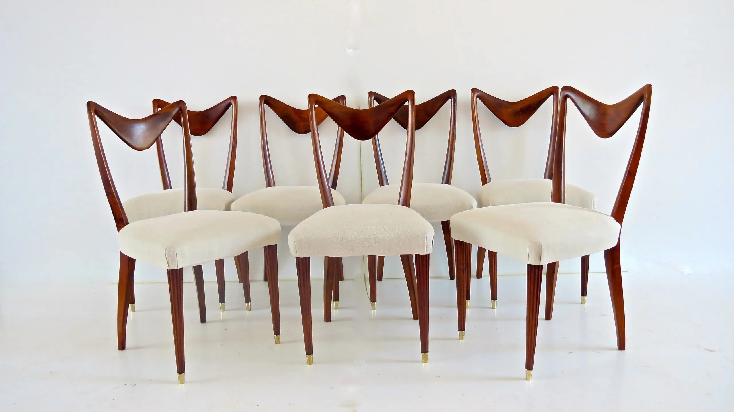 Set of Seven Walnut Dining Room Chairs by Arch, Carlo Enrico Rava, Milano, 1940 — photo 4