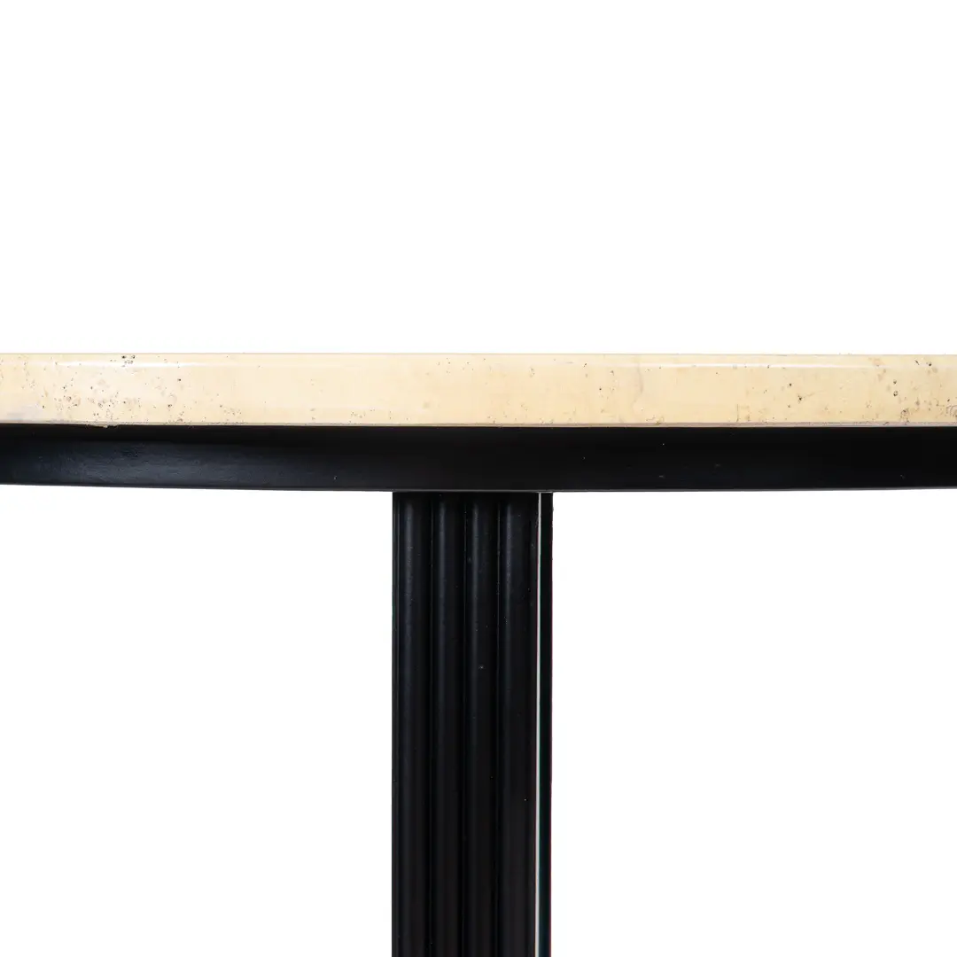 Round Deco Coffee Table Black Laquered from Excelsior Hotel Gallia, 1932 — photo 5