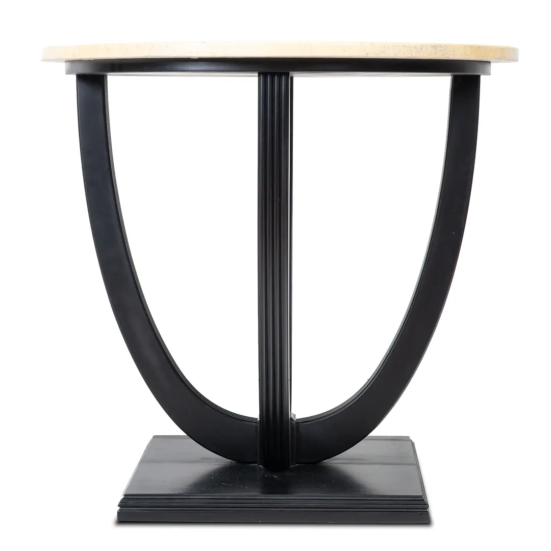Round Deco Coffee Table Black Laquered from Excelsior Hotel Gallia, 1932 — image 2
