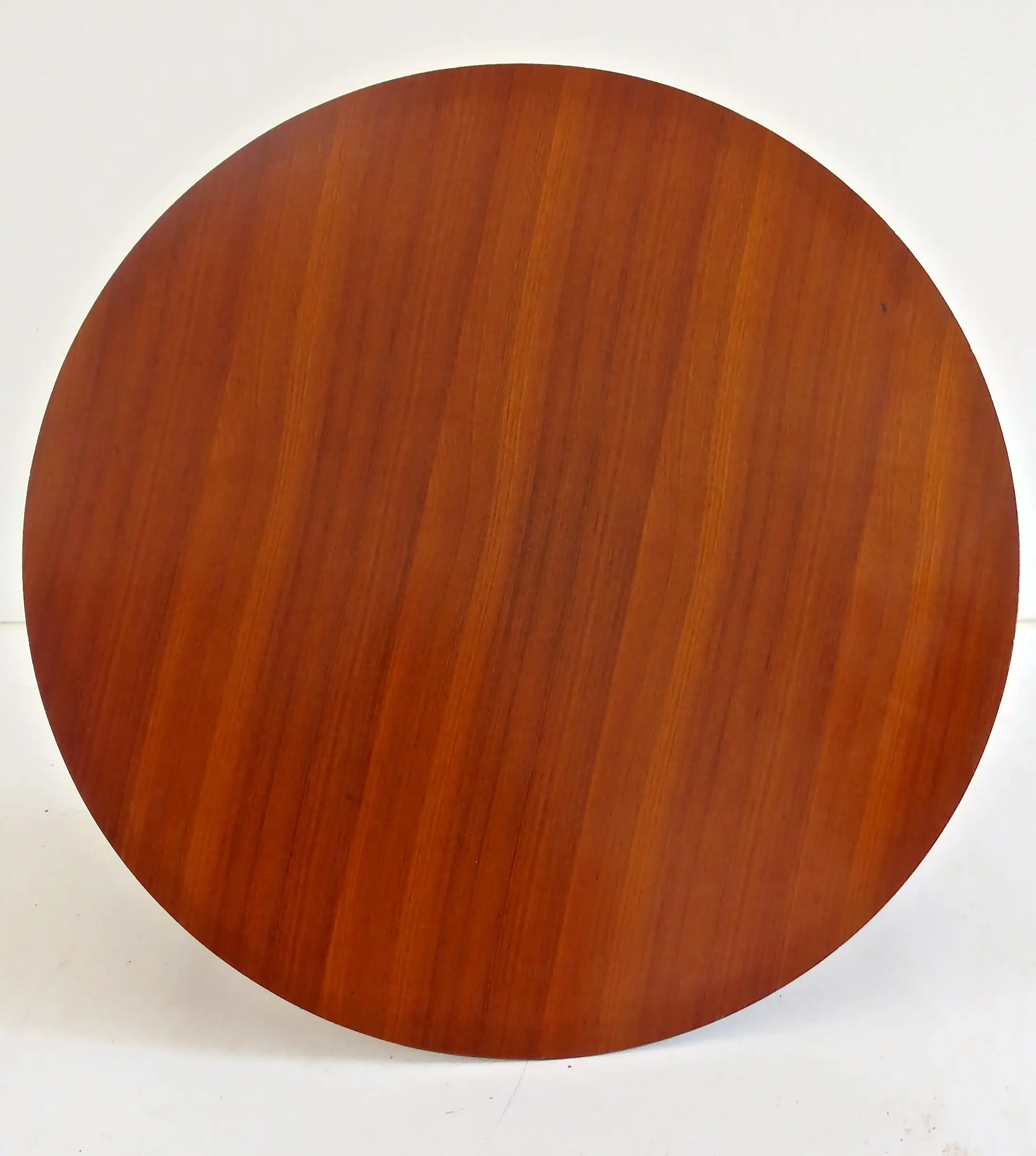 Round Walnut Three Feet Italian Coffee Table, circa 1950 — photo 4