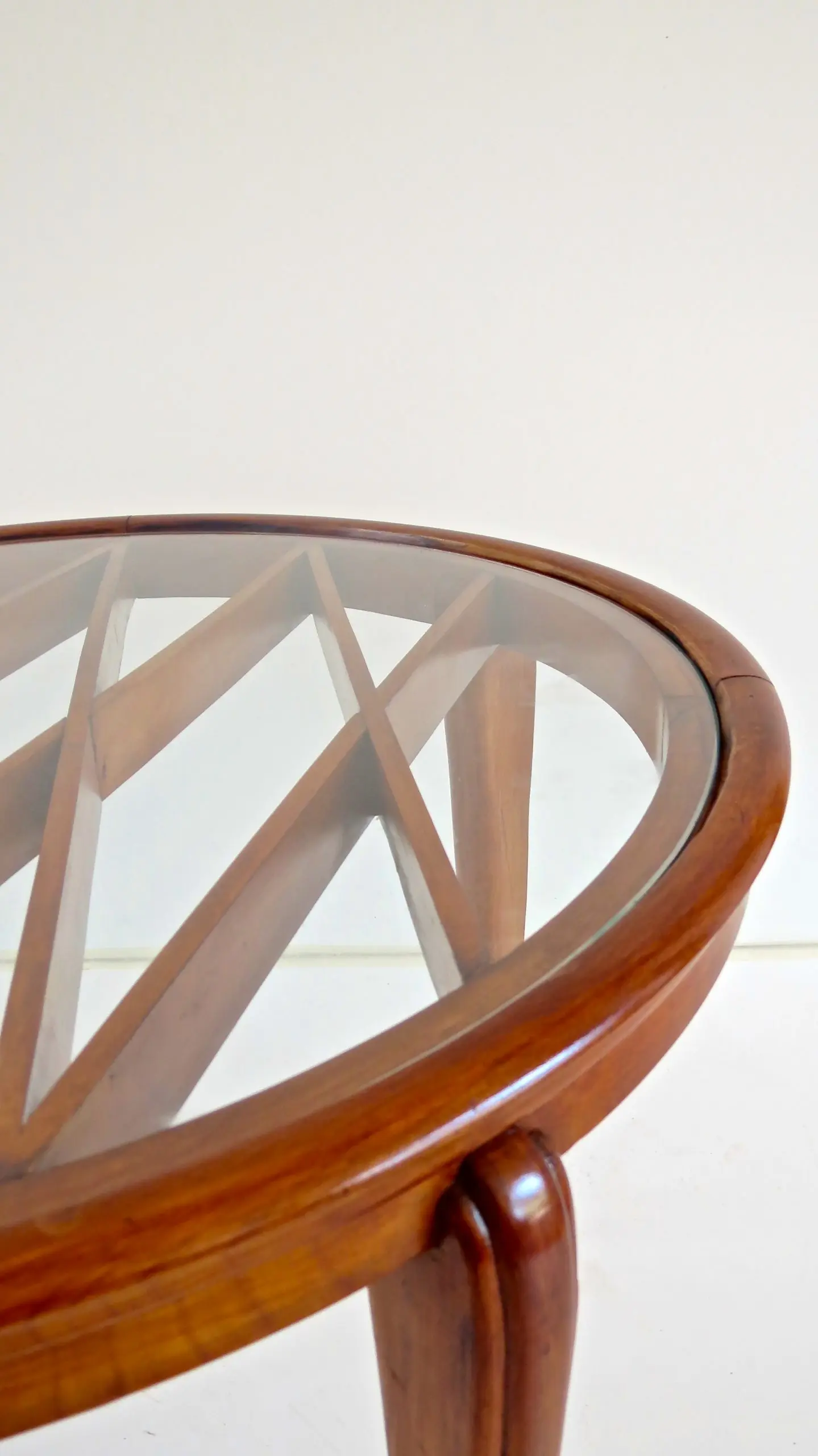 Grid Pattern Walnut Coffee Table Style Gio Ponti, 1940 — photo 6