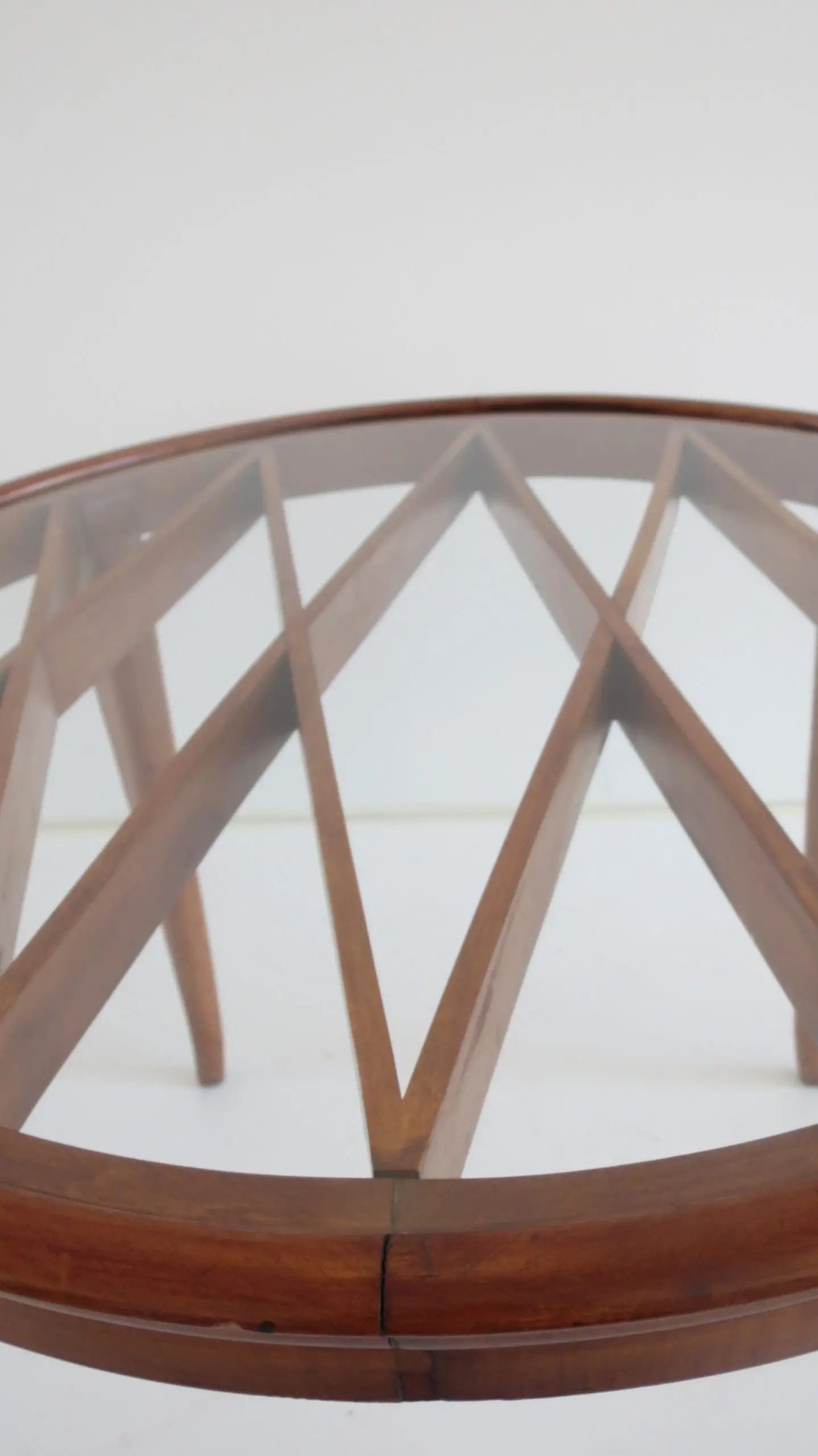 Grid Pattern Walnut Coffee Table Style Gio Ponti, 1940 — photo 7