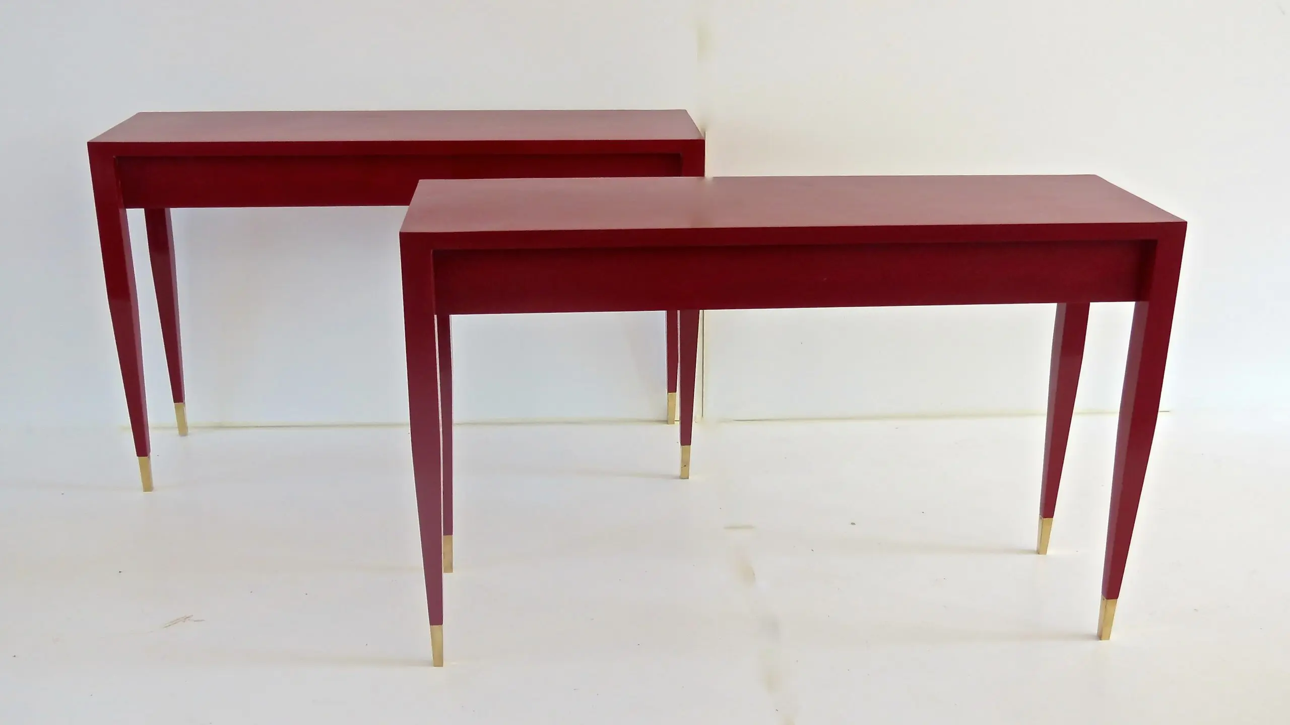 Gio Ponti Pair of Red Laquered Console from Hotel PdP, Roma, 1964 — photo 4