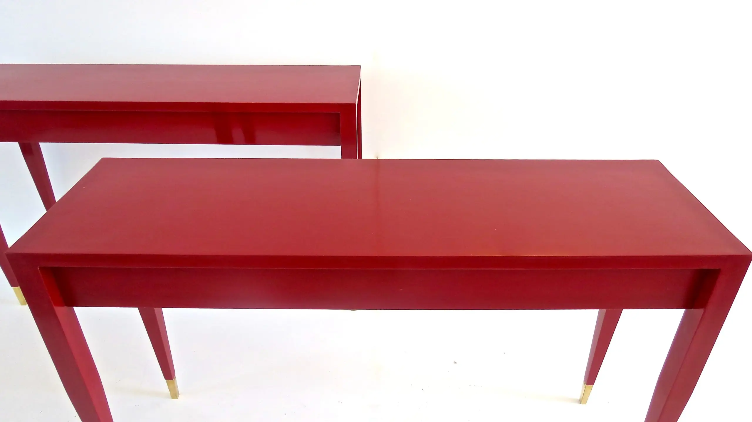 Gio Ponti Pair of Red Laquered Console from Hotel PdP, Roma, 1964 — photo 6