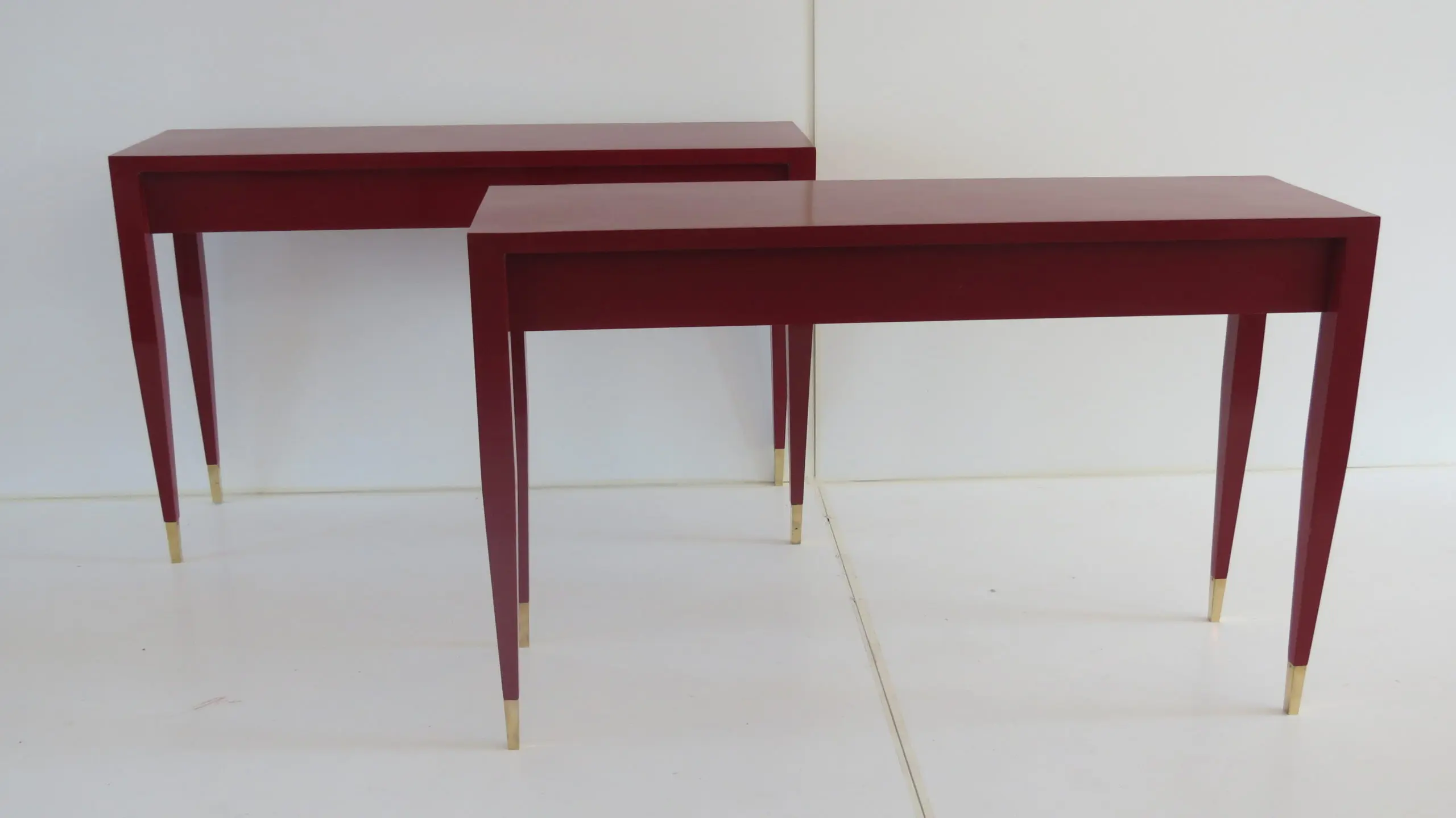 Gio Ponti Pair of Red Laquered Console from Hotel PdP, Roma, 1964 — photo 5