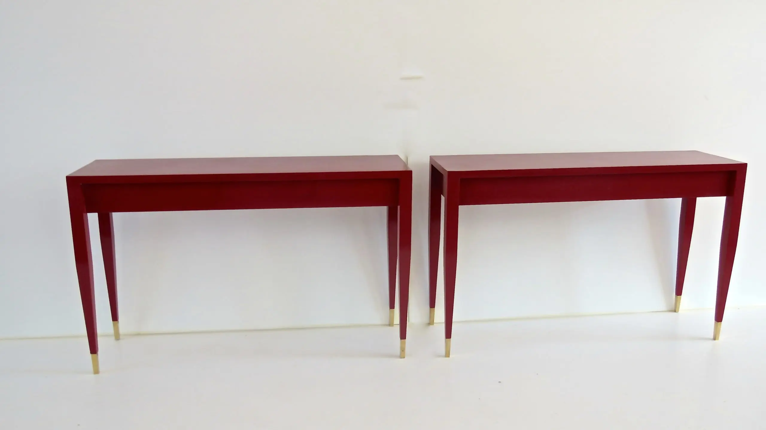 Gio Ponti Pair of Red Laquered Console from Hotel PdP, Roma, 1964 — image 2