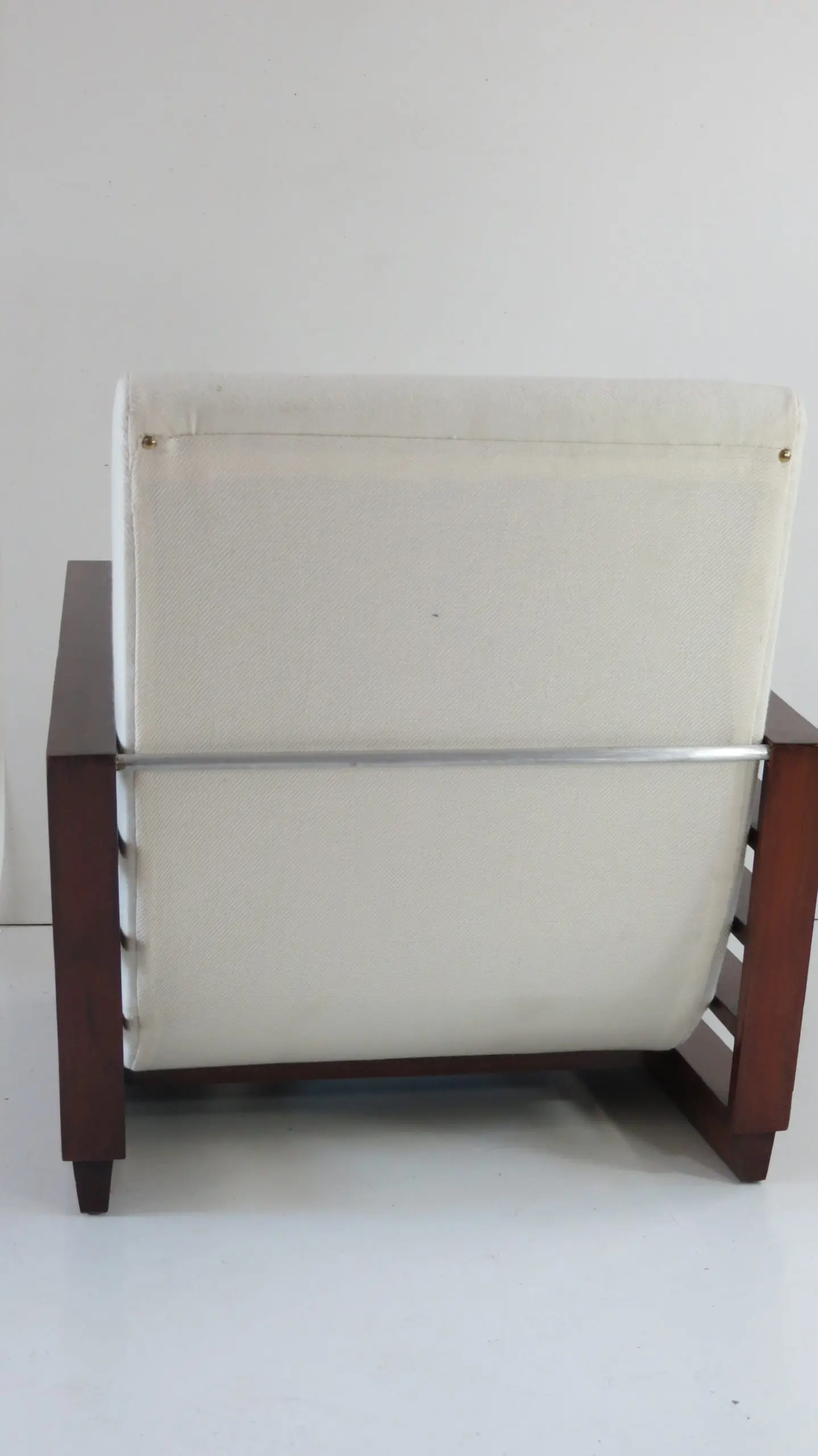 Fine Pair of Mario Quarti Rationalist Beech White Lounge Chairs, 1940 — photo 7