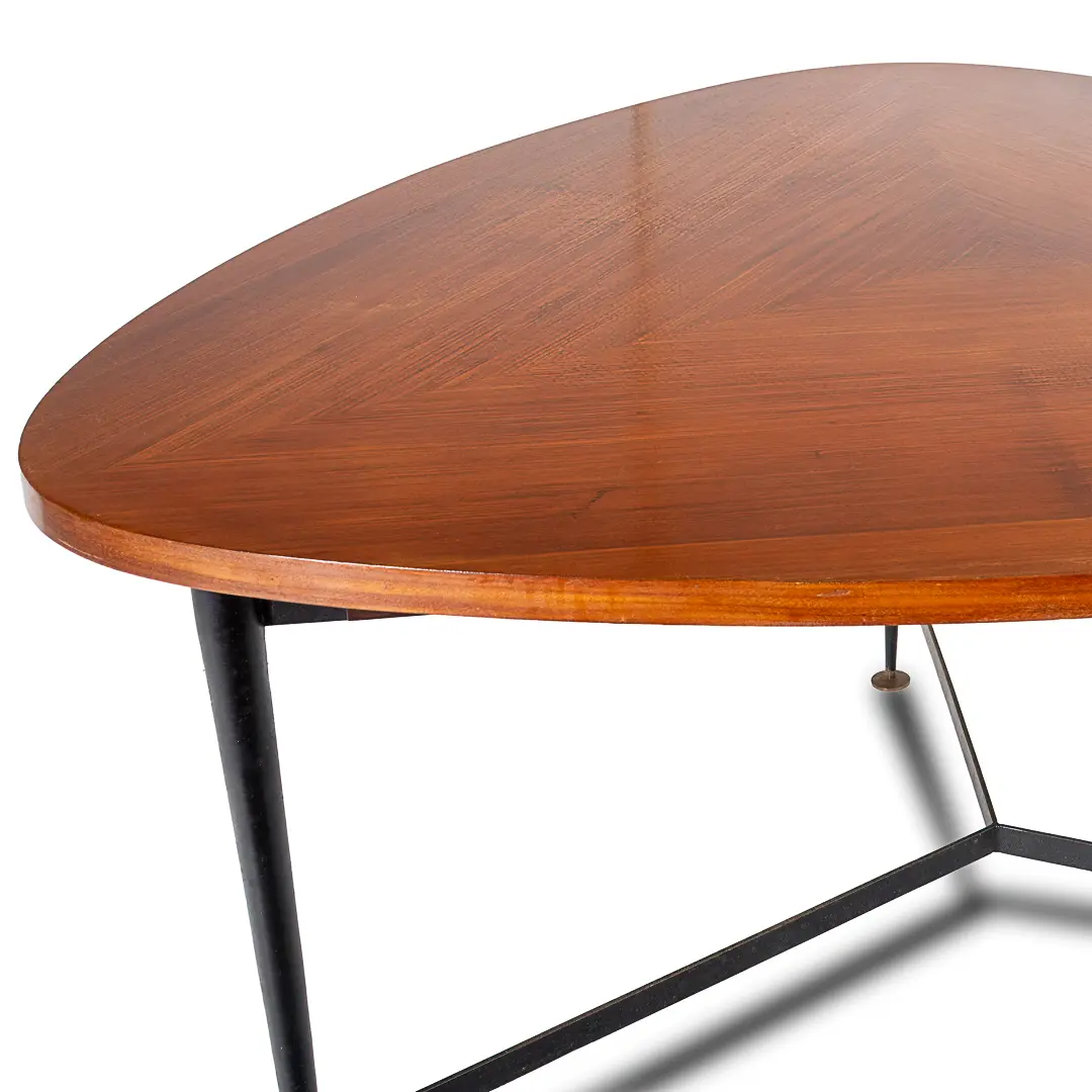 Fine Three Feet Silvio Cavatorta Large Teak Triangular Round Dining Table, 1950 — photo 6