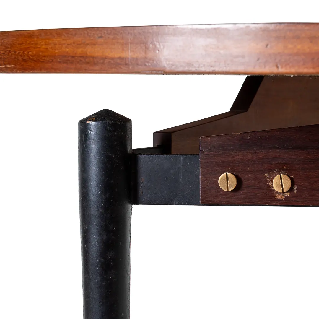 Fine Three Feet Silvio Cavatorta Large Teak Triangular Round Dining Table, 1950 — photo 8