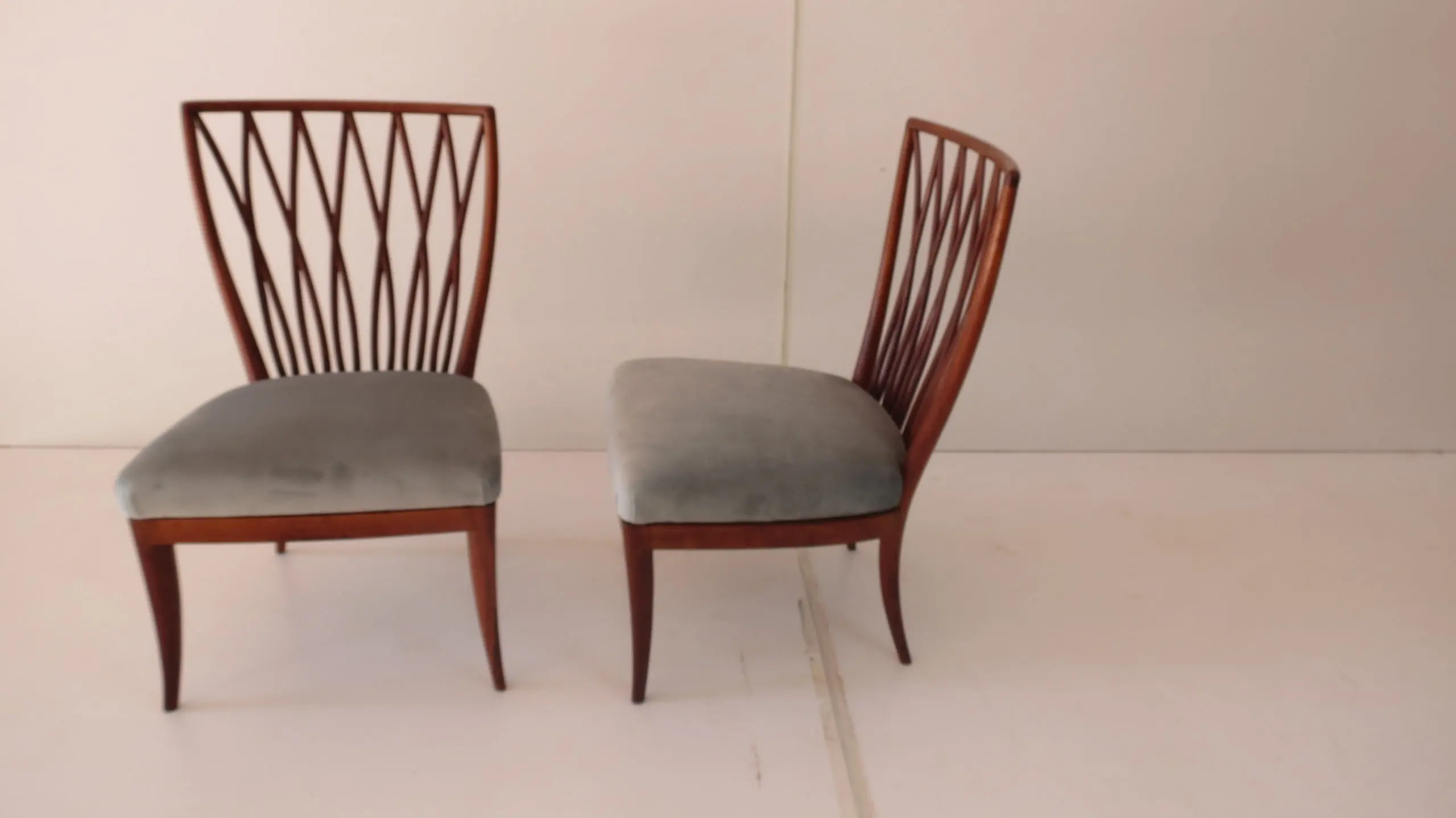 Pair of Andrea Busiri Vici Cherrywood Lounge Chairs, 1940 — image 2