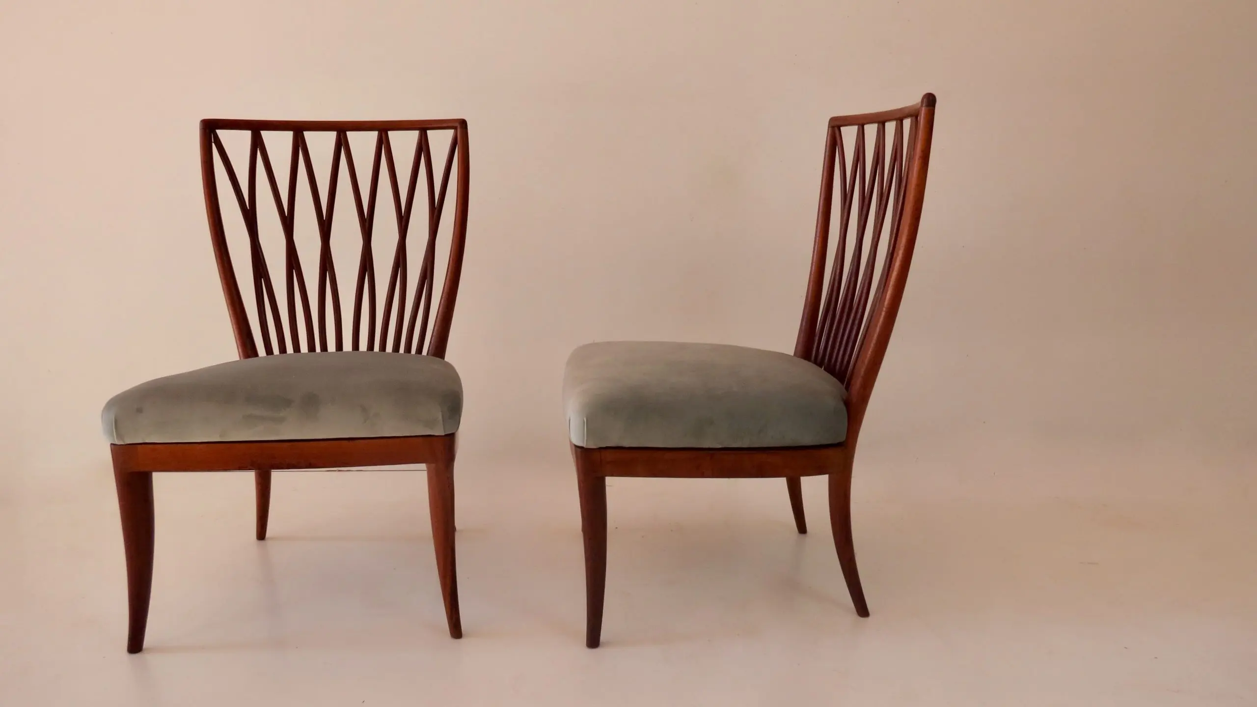 Pair of Andrea Busiri Vici Cherrywood Lounge Chairs, 1940 — image 3