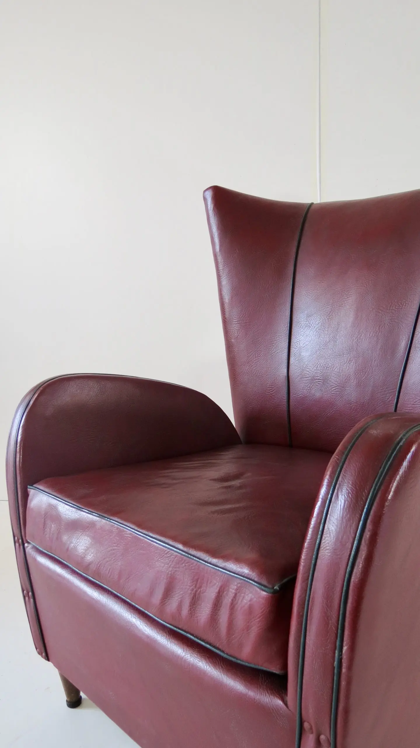 Pair of Rare Red Sky Paolo Buffa Armchairs, 1950 — photo 12