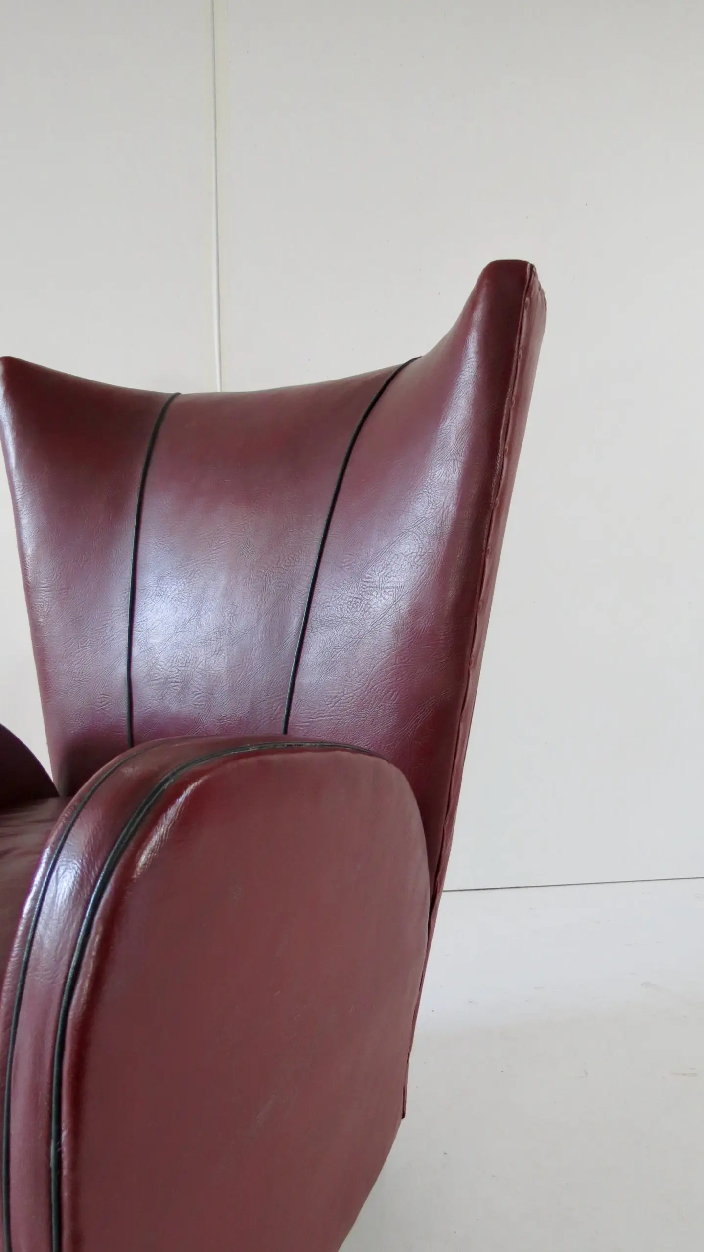 Pair of Rare Red Sky Paolo Buffa Armchairs, 1950 — photo 13
