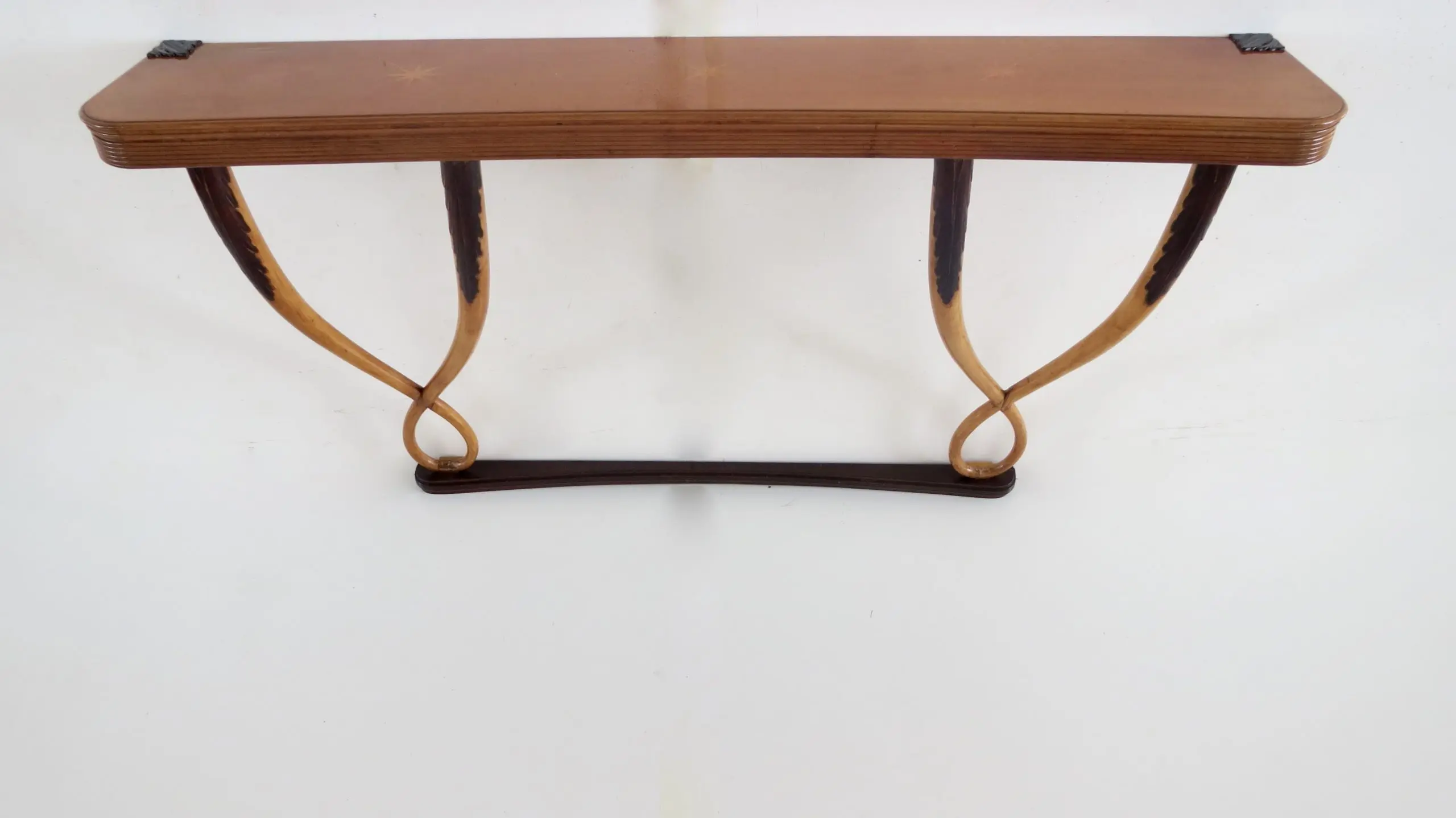 Large Important Inlaid Cherrywood Wall Console Tomaso Buzzi Attributed, c. 1940 — photo 7